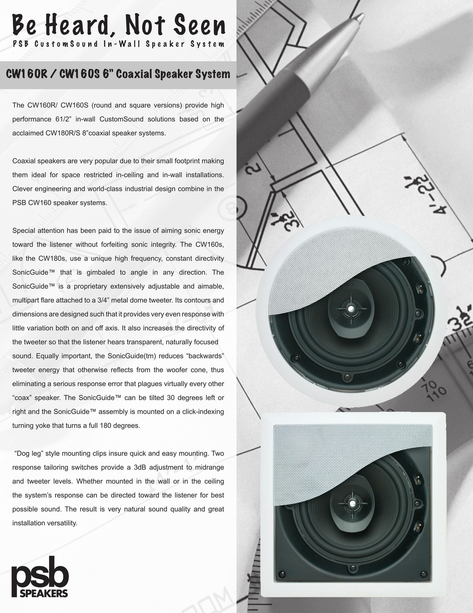 PSB Speakers CW160R Speaker User Manual