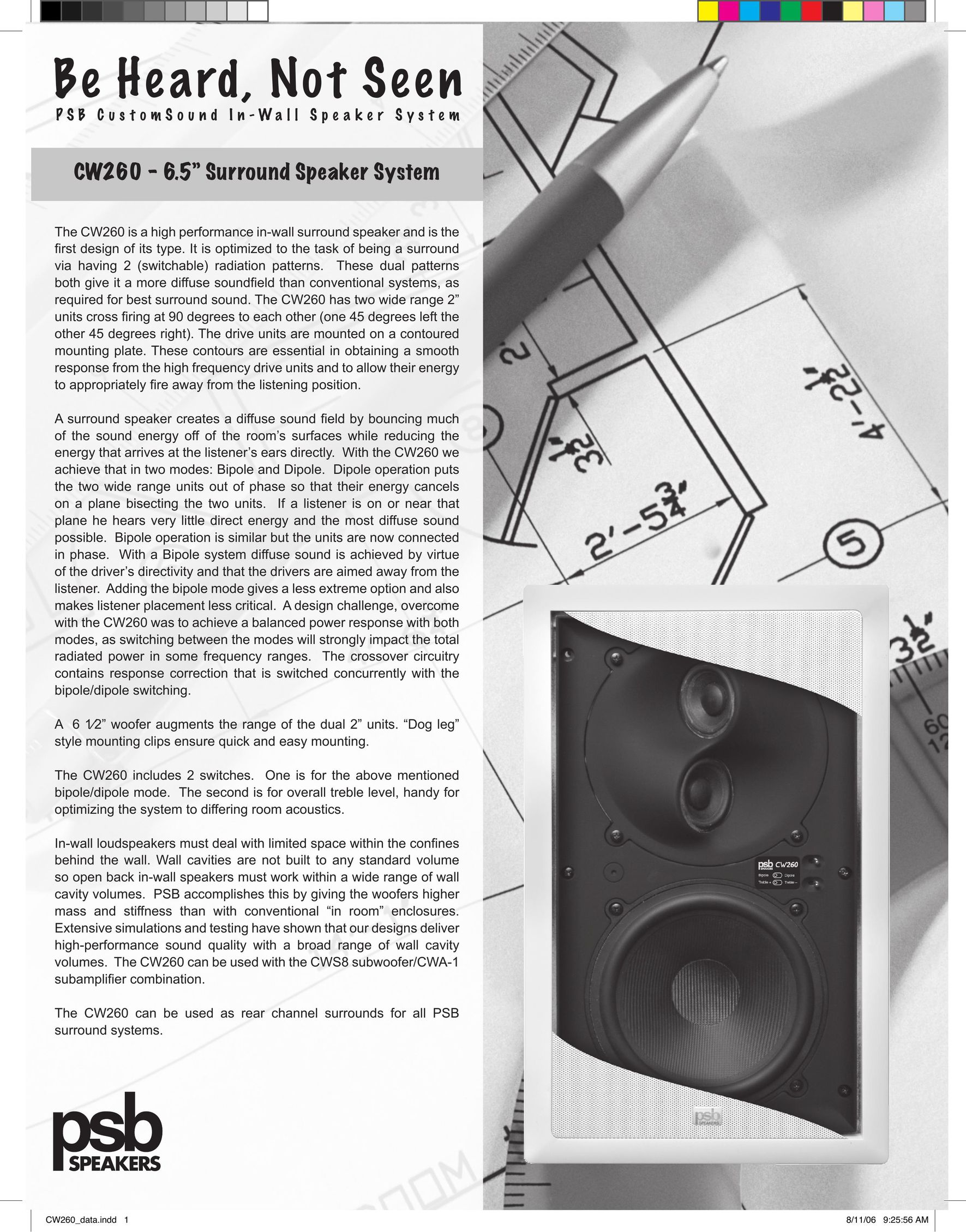 PSB Speakers CW260 Speaker User Manual