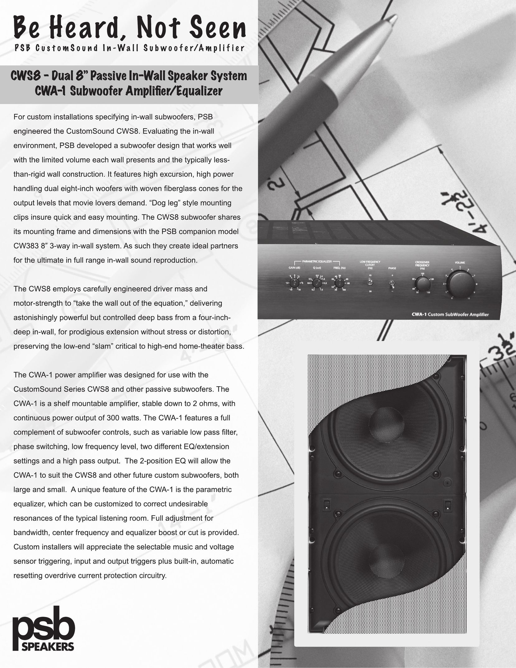 PSB Speakers CWA-1 Speaker User Manual