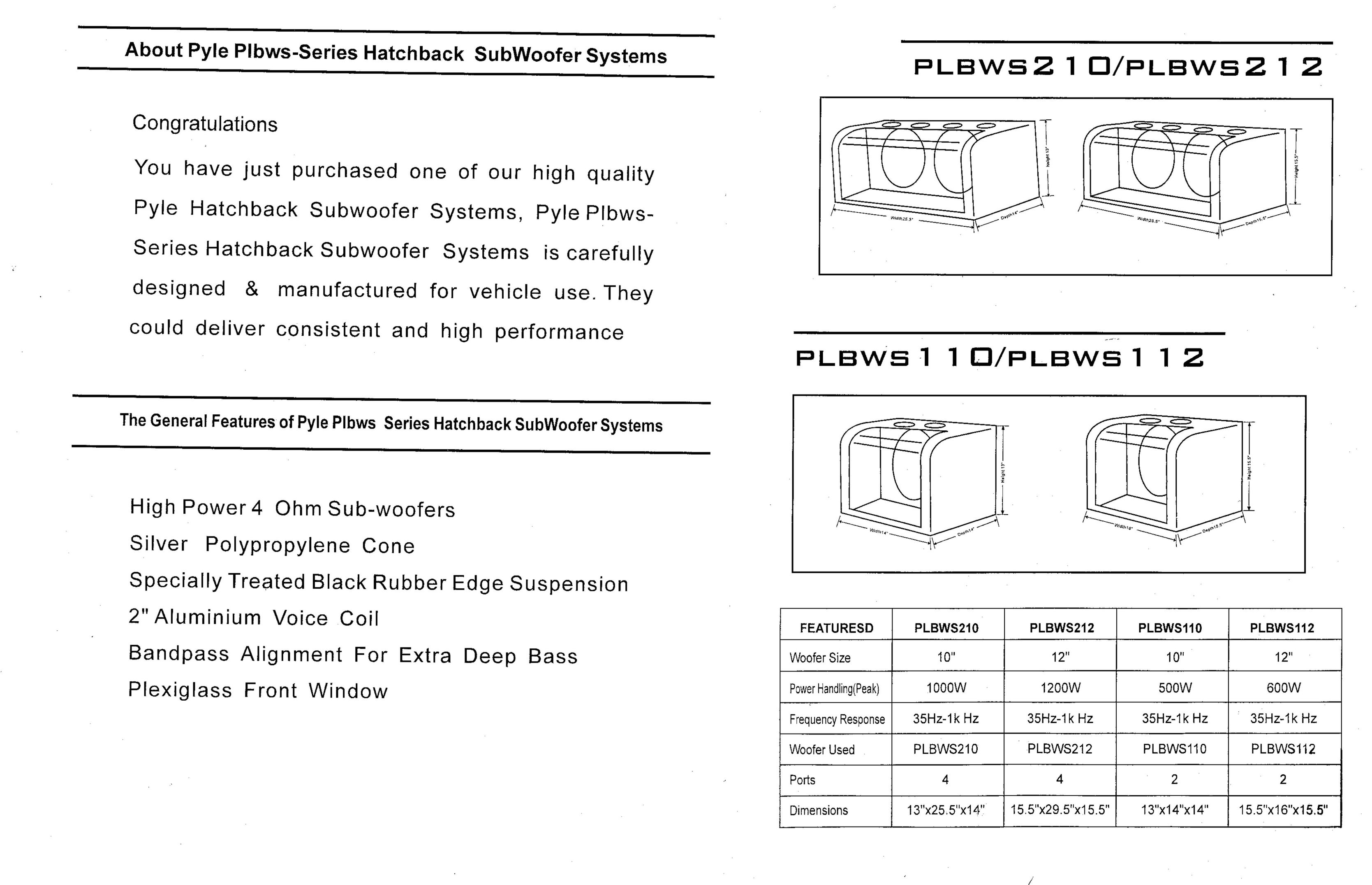 PYLE Audio PLBWS Series Speaker User Manual