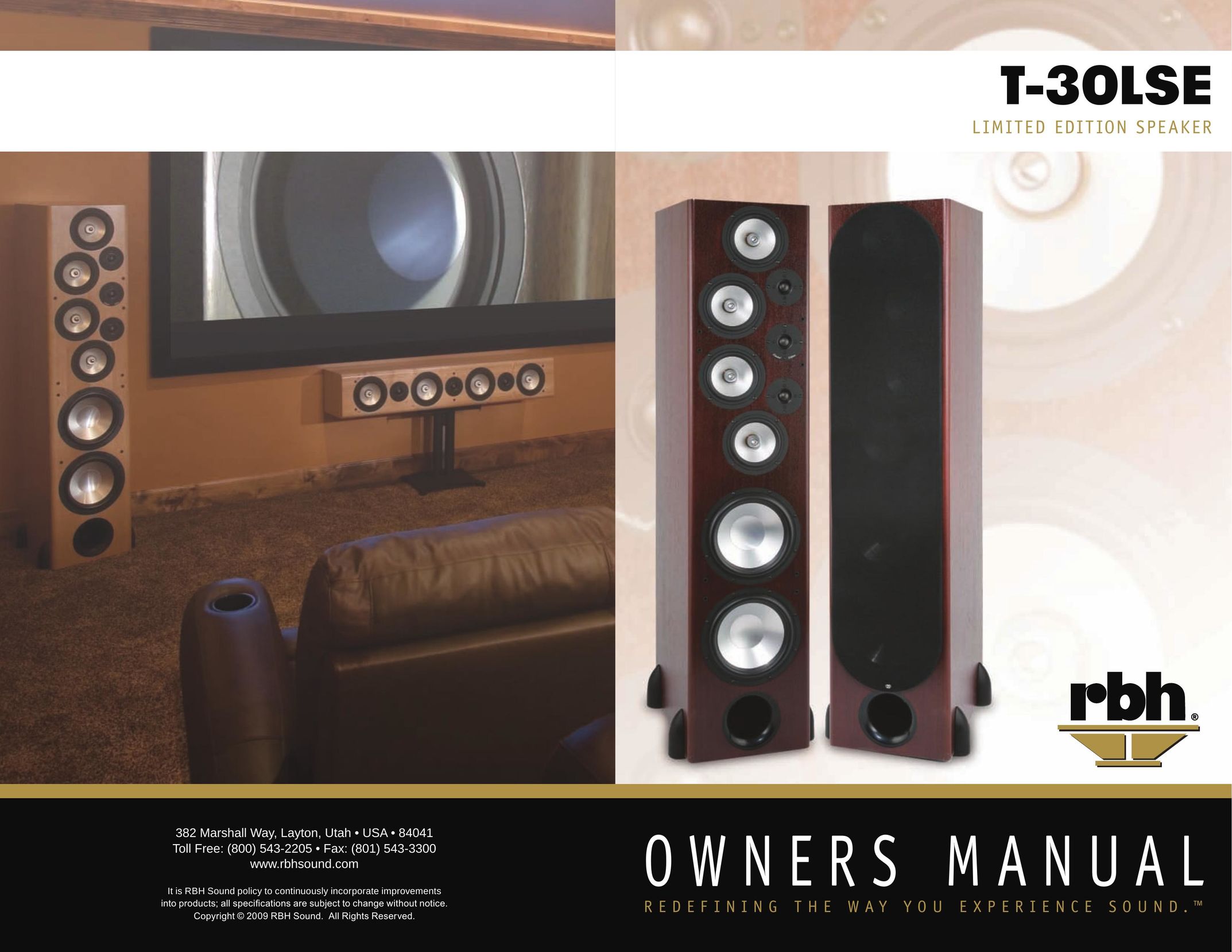 RBH Sound T-30LSE Speaker User Manual