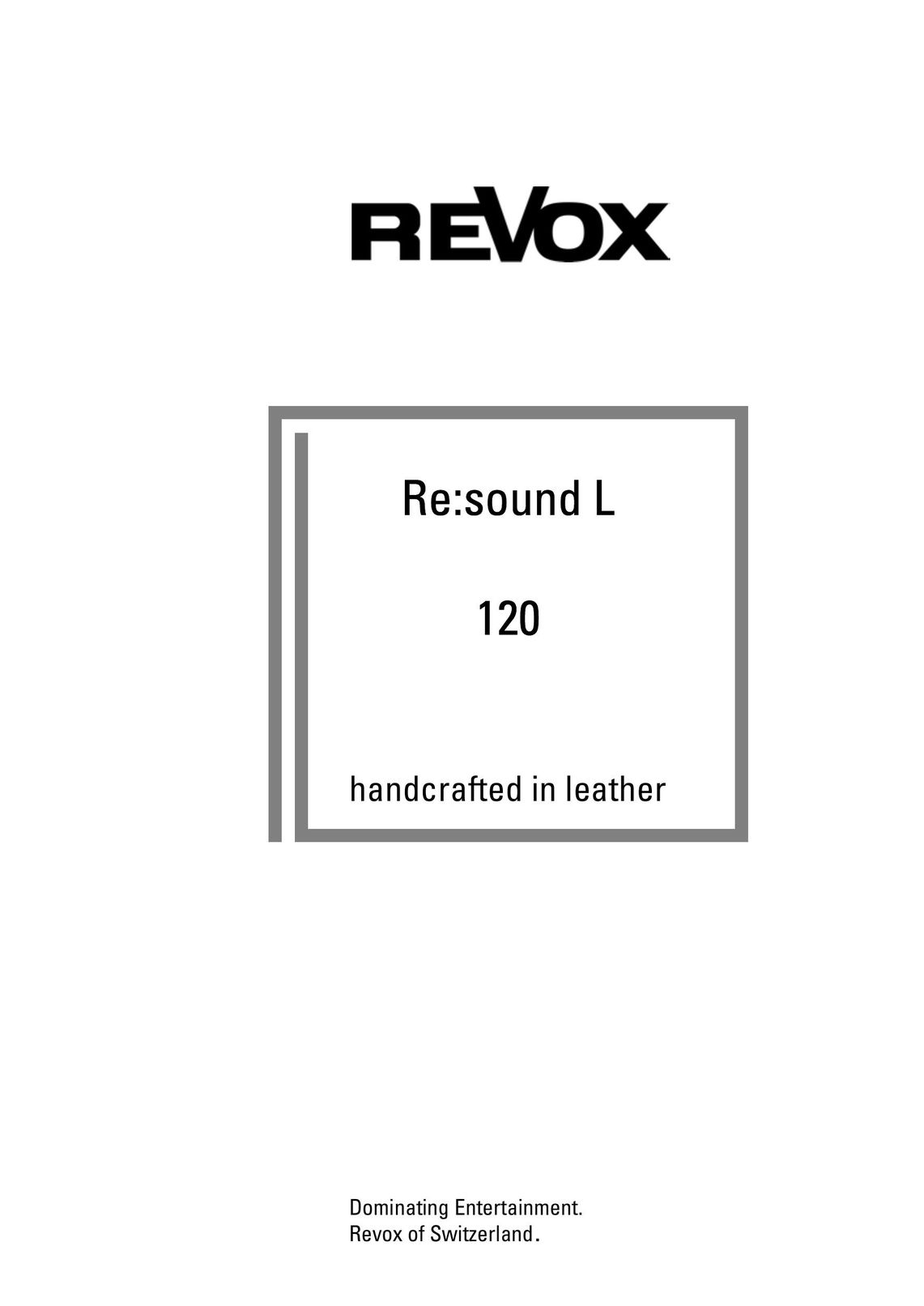 Revox Re:sound L 120 Speaker User Manual