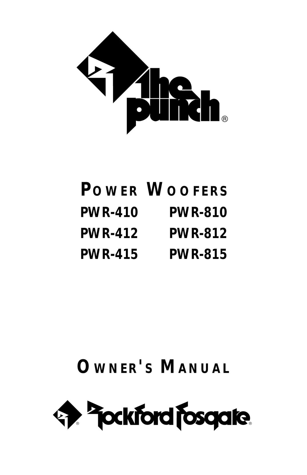 Rockford Fosgate PWR-410 Speaker User Manual