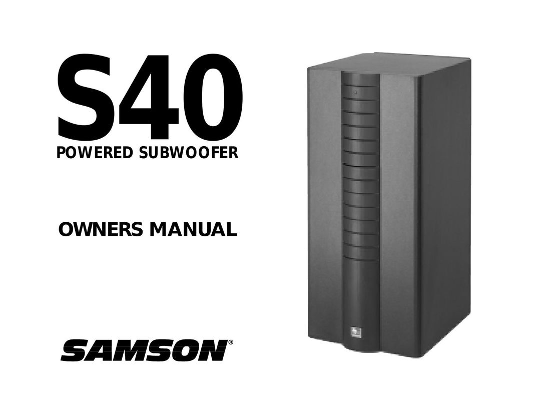 Samson S40 Speaker User Manual