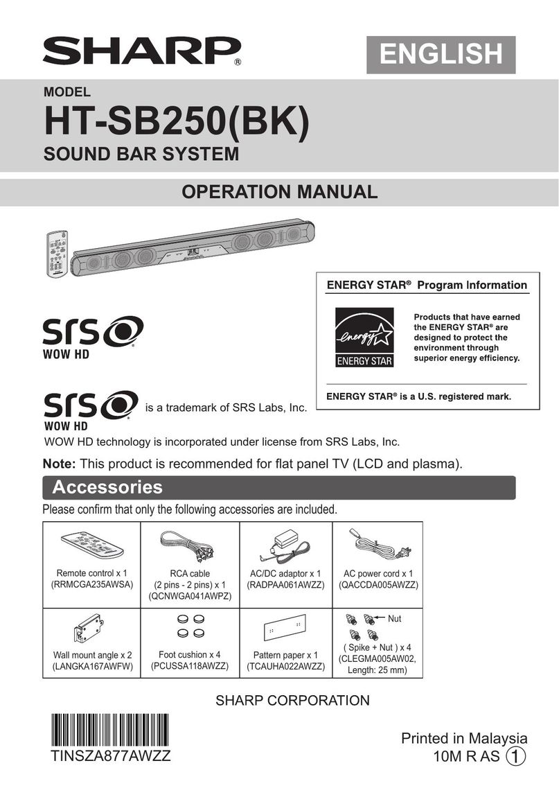 Sharp HTSB250 Speaker User Manual