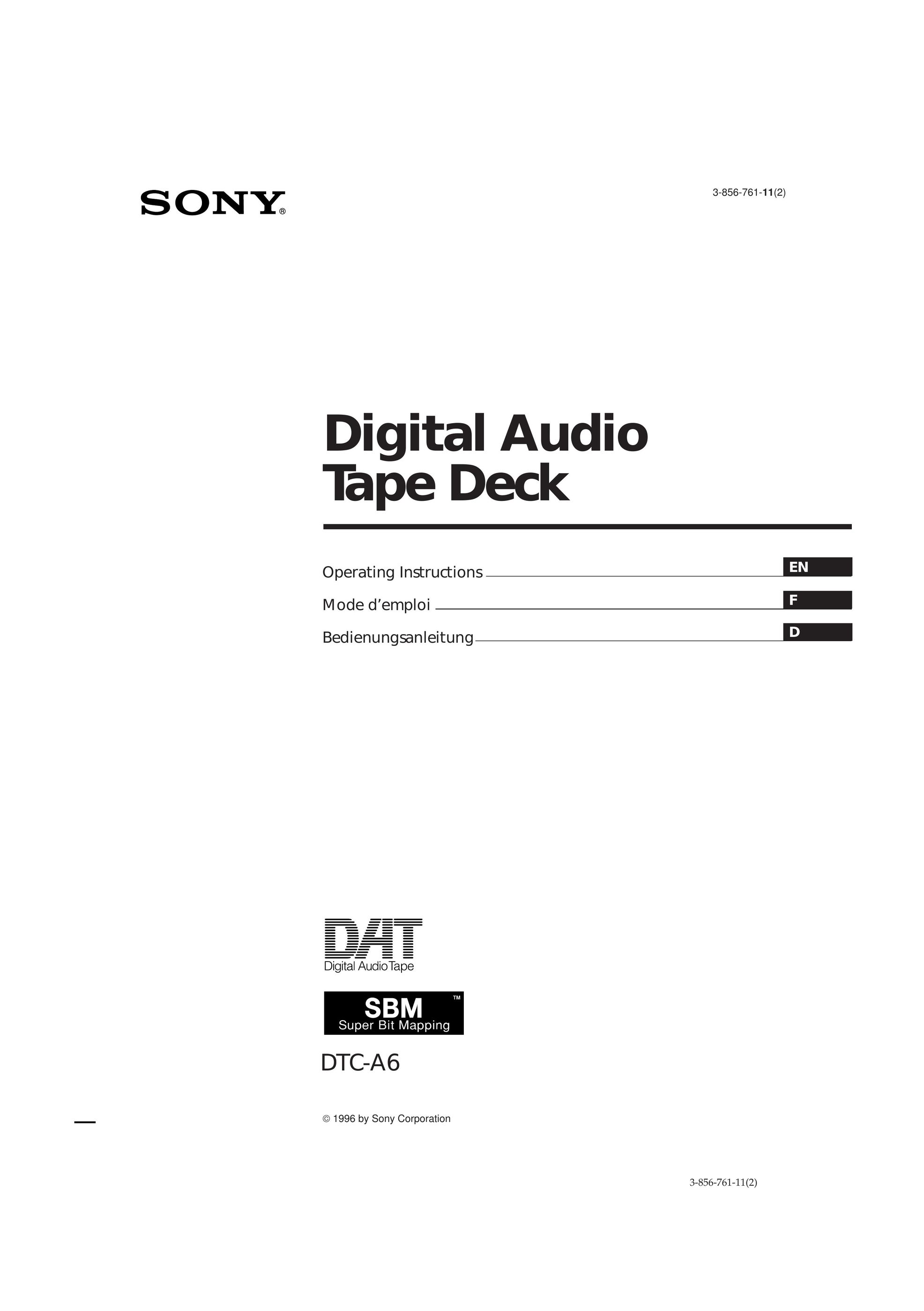 Sony DTC-A6 Speaker User Manual