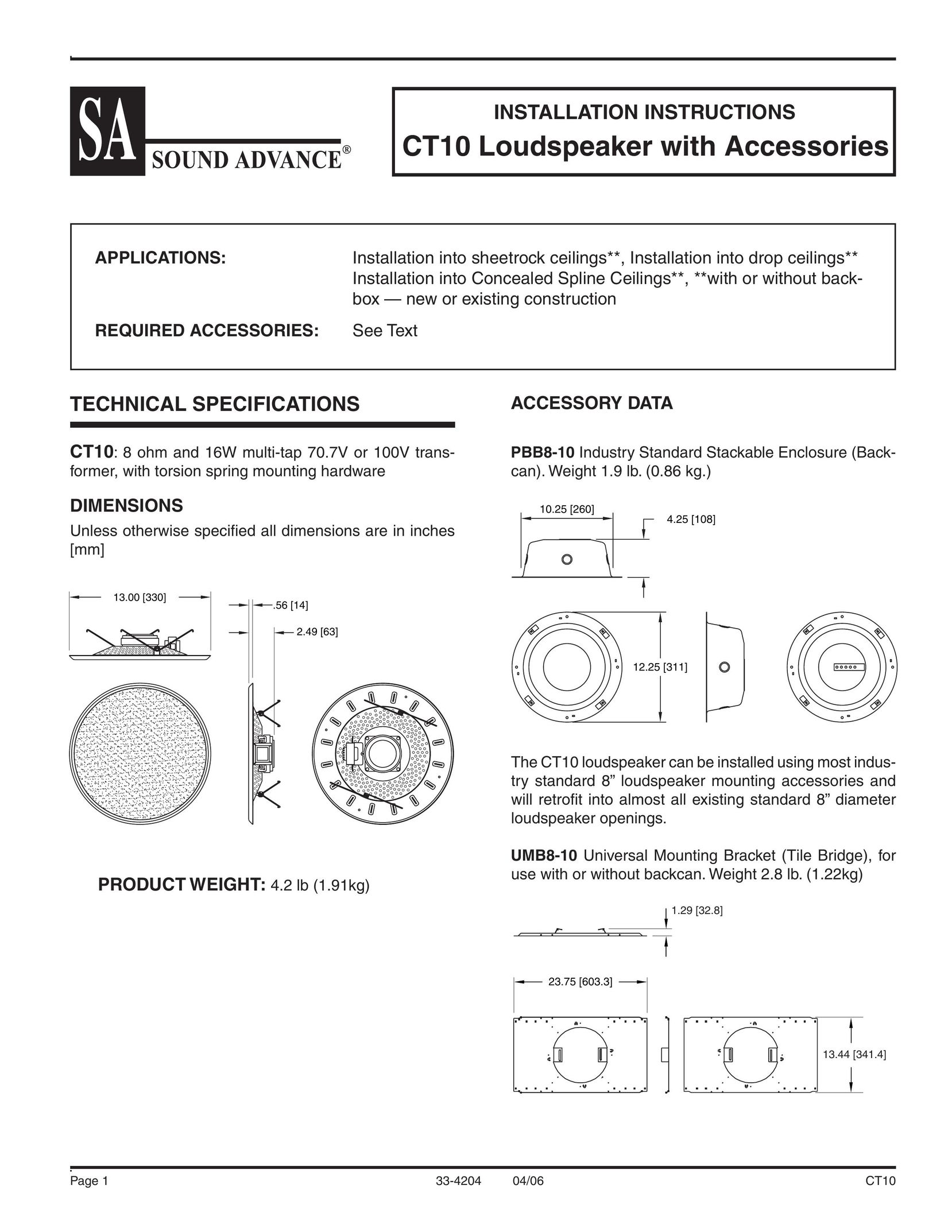 Sound Tech CT10 Speaker User Manual
