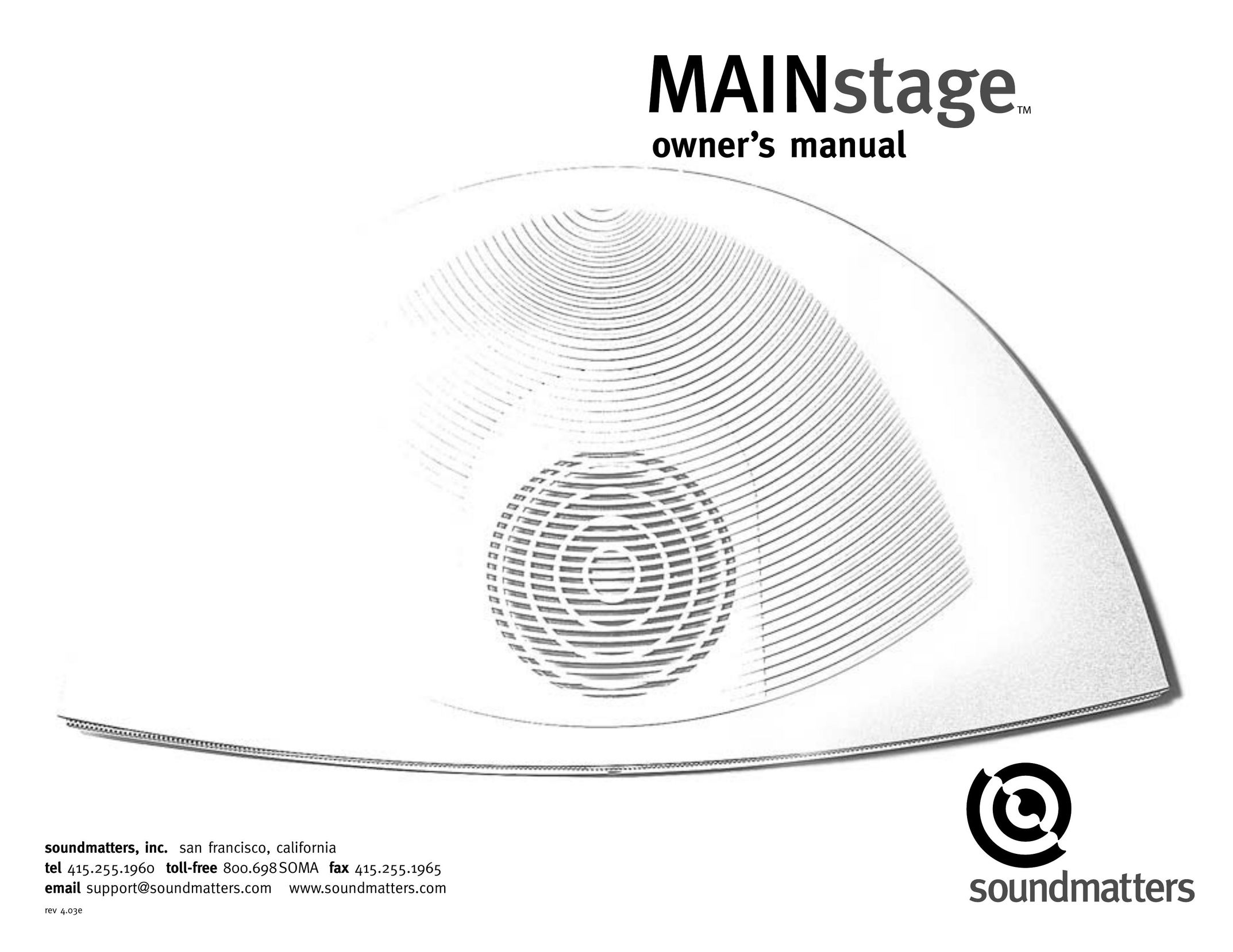 Soundmatters MAINSTAGE Speaker User Manual