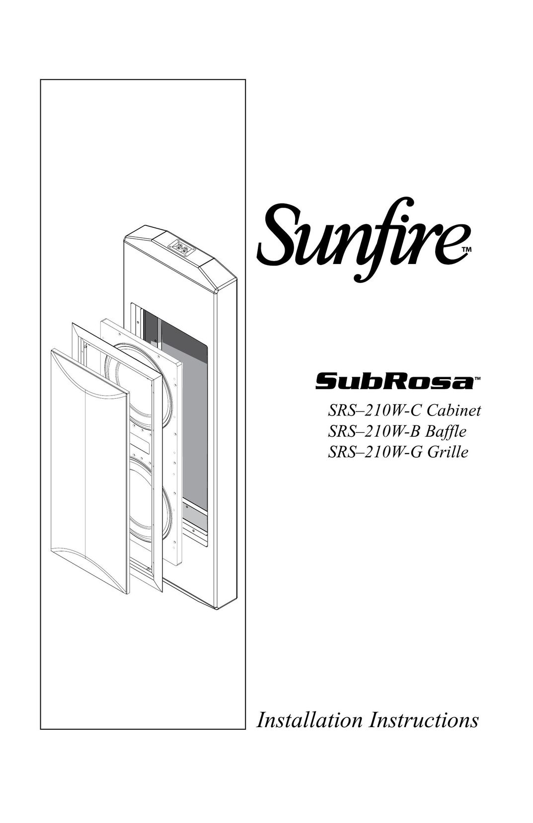 Sunfire SRS210W-G Speaker User Manual