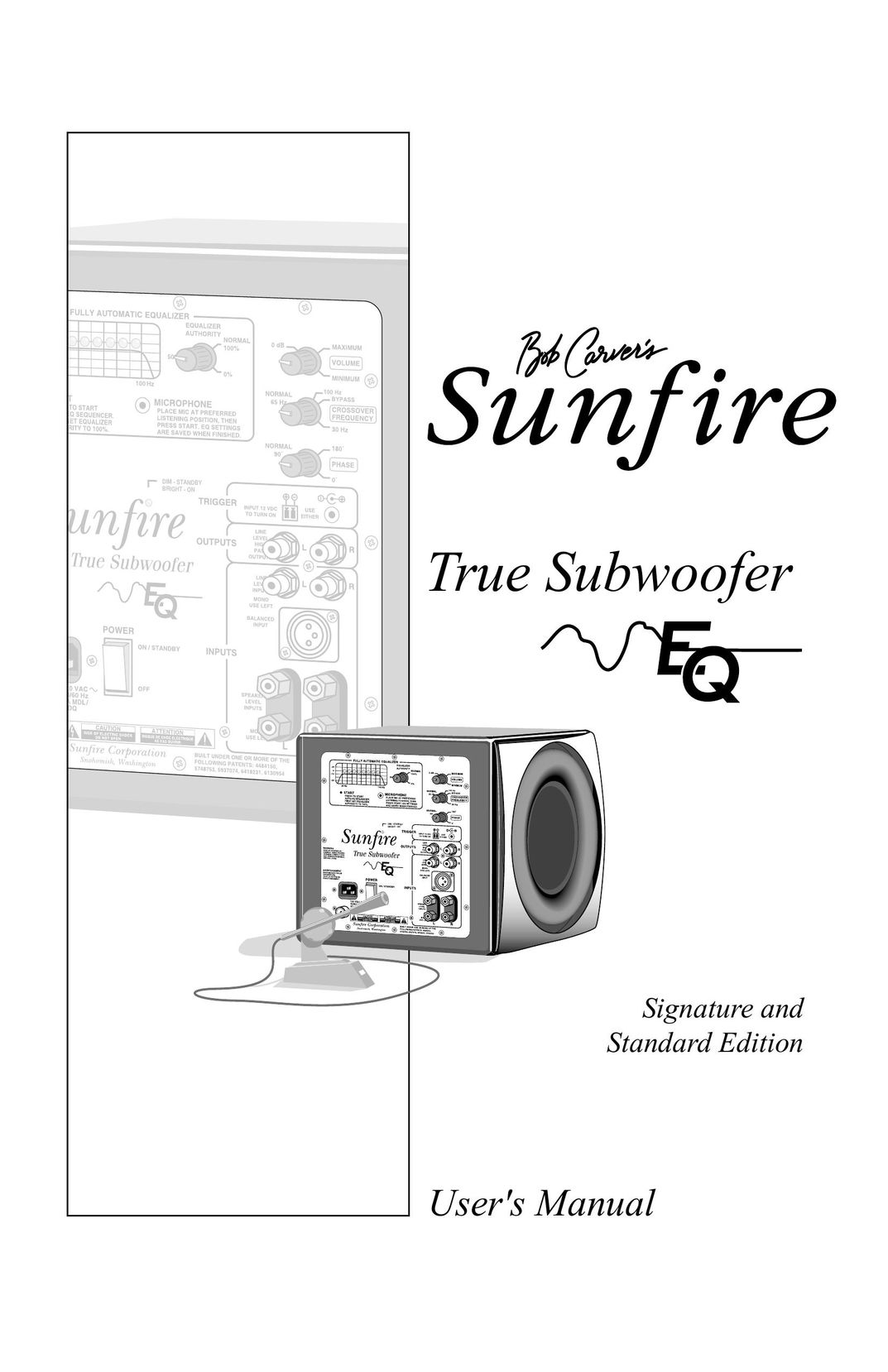 Sunfire True Subwoofer Signature and Standard Version Speaker User Manual