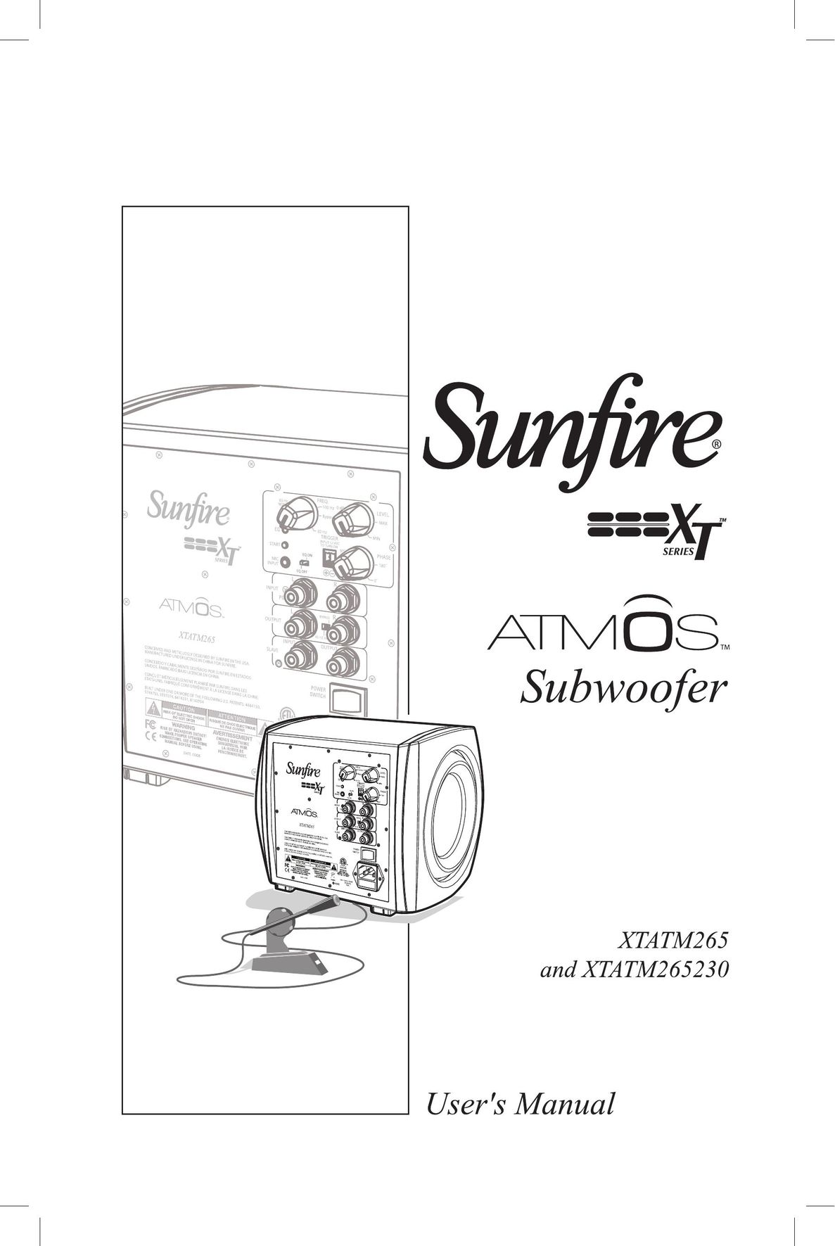 Sunfire XTATM265 Speaker User Manual