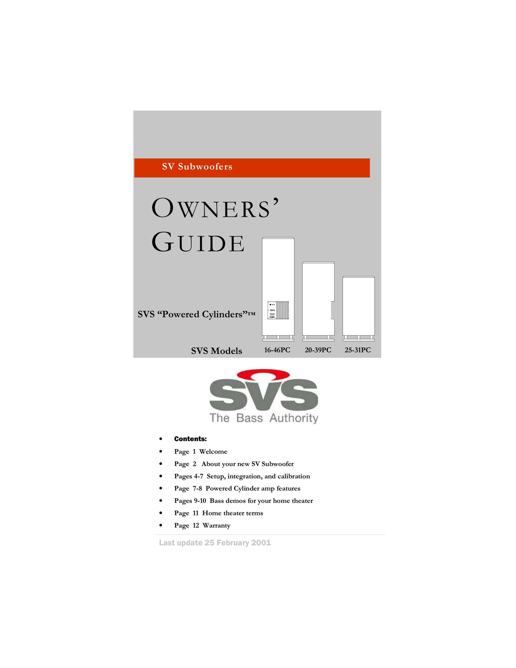 SV Sound 16-46PC Speaker User Manual