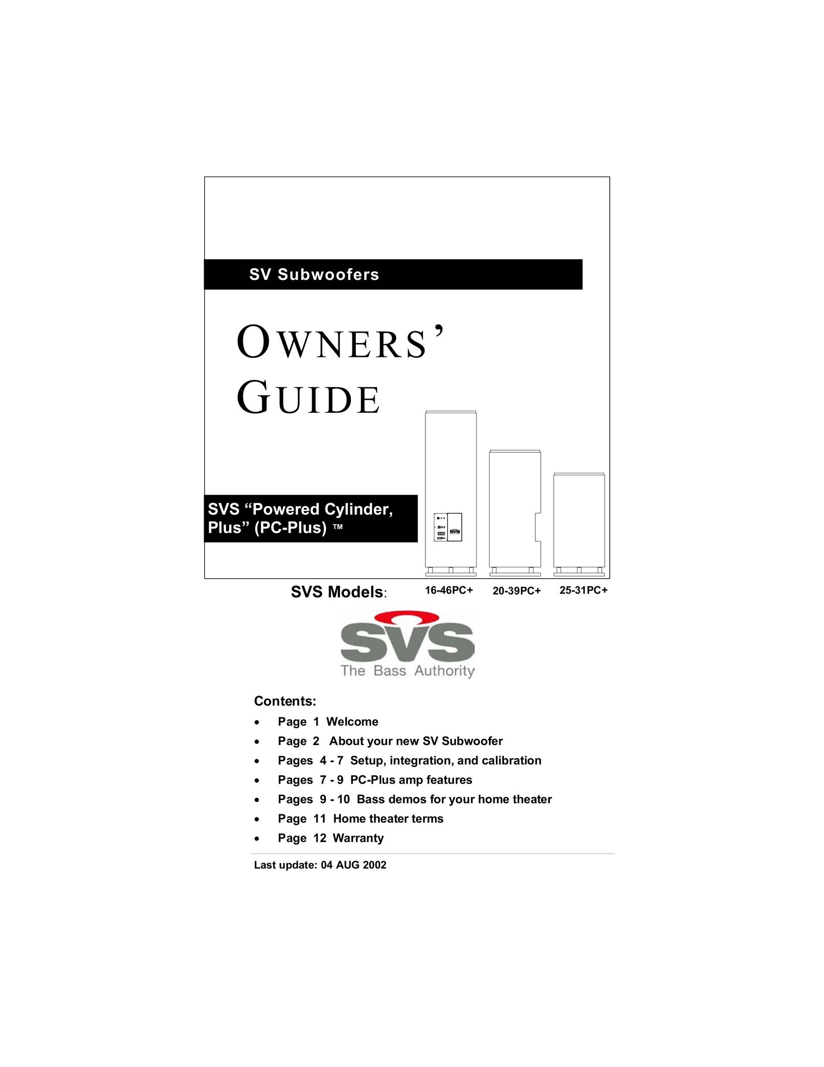 SV Sound 25-31PC+ Speaker User Manual