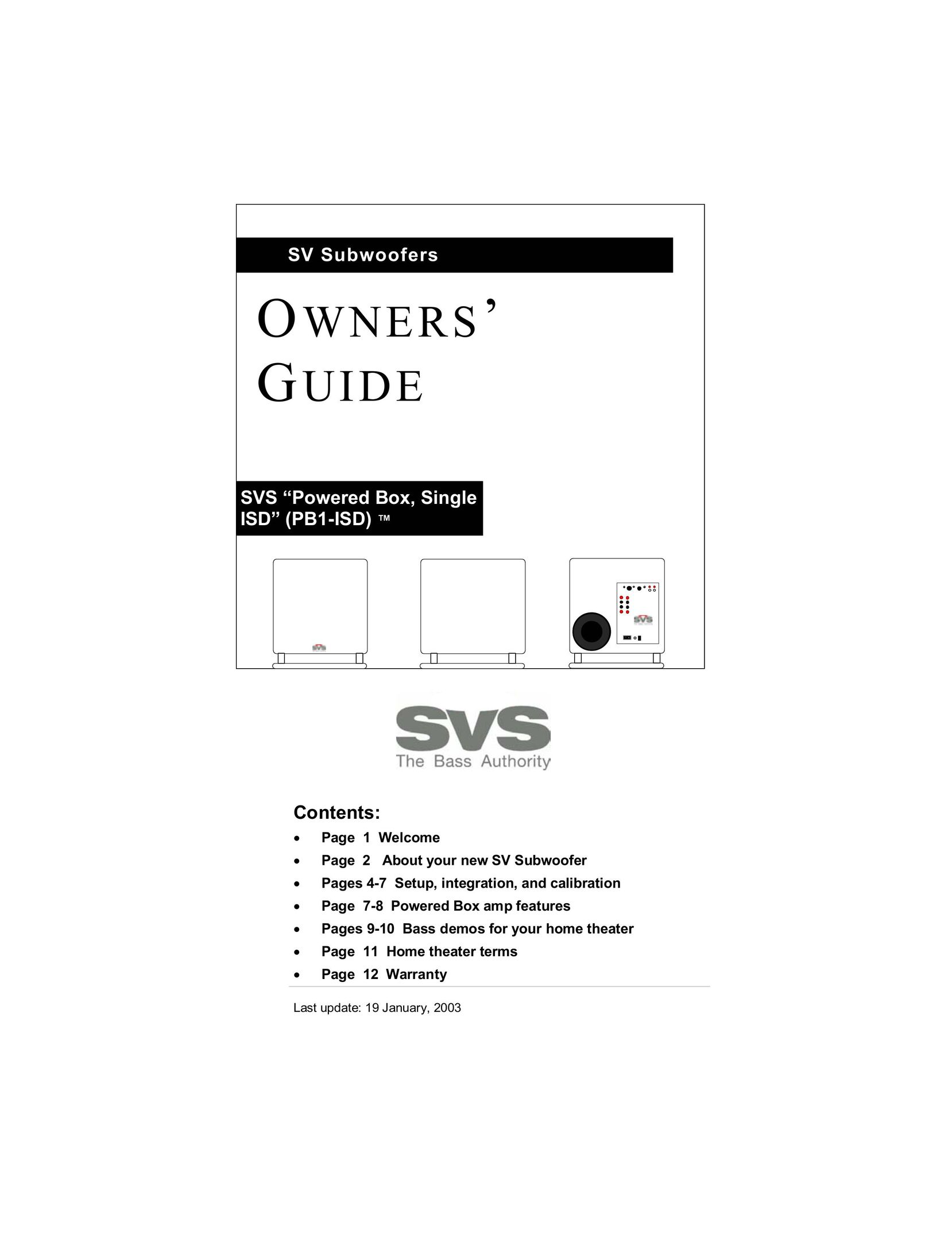 SV Sound SV Speaker User Manual