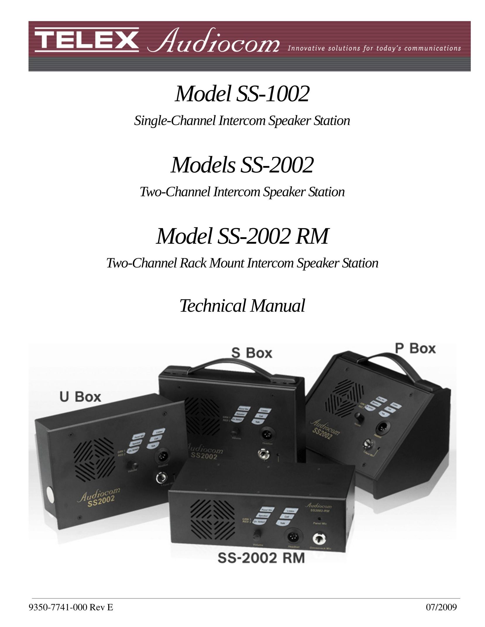 Telex SS-1002 Speaker User Manual