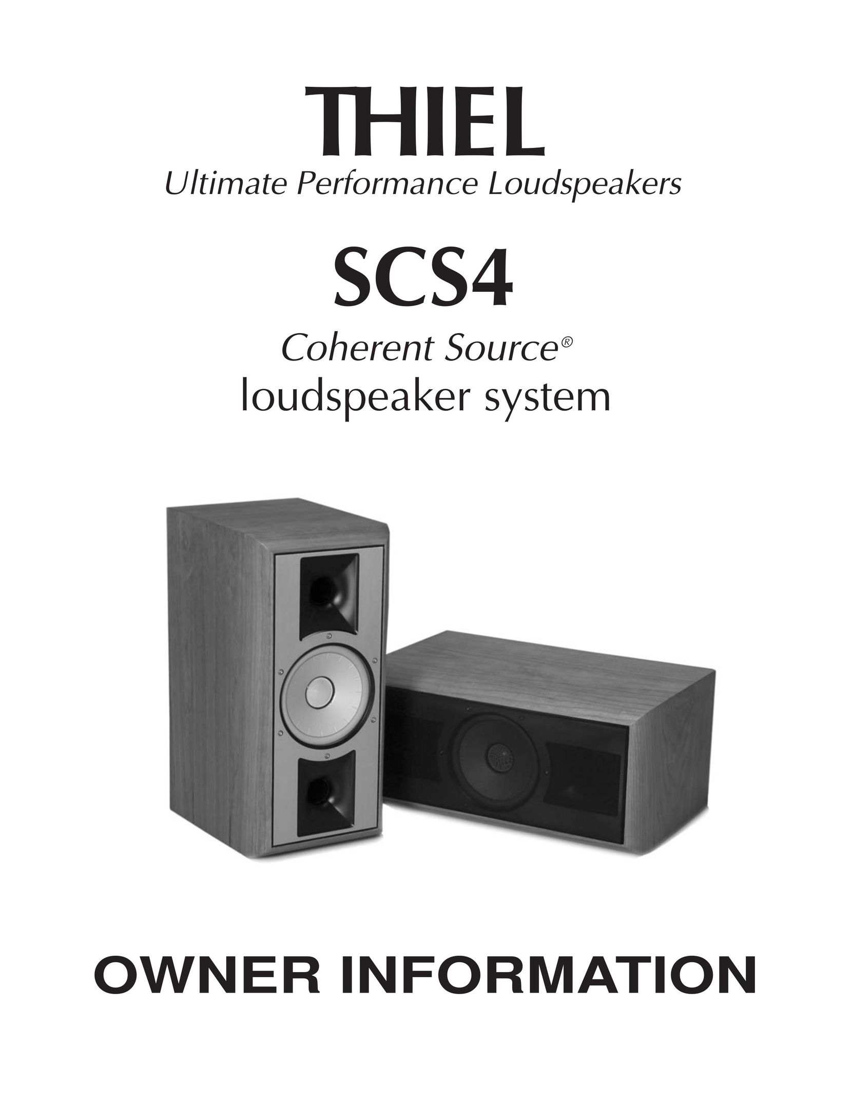 Thiel Audio Products SCS4 Speaker User Manual