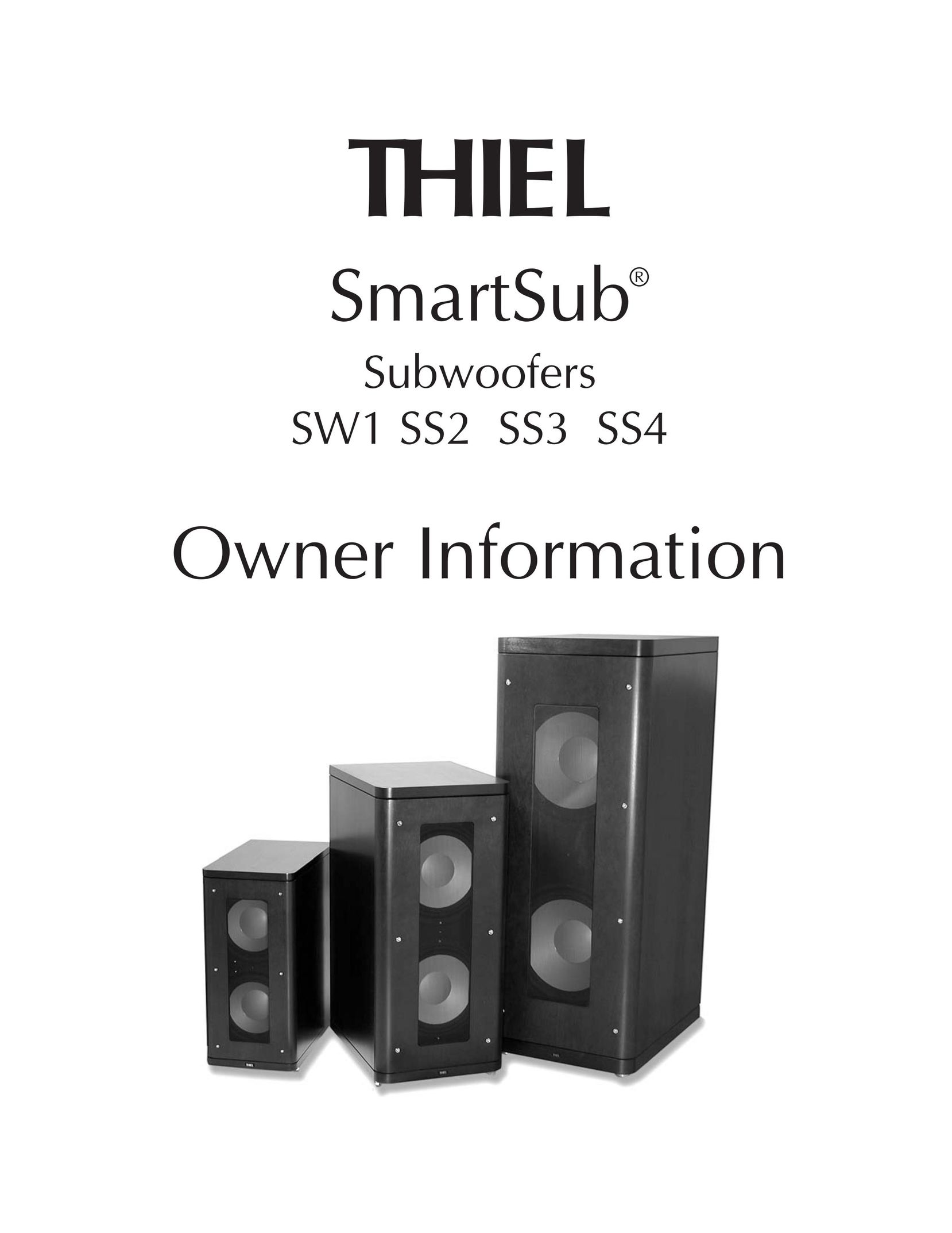 Thiel Audio Products SW1 Speaker User Manual