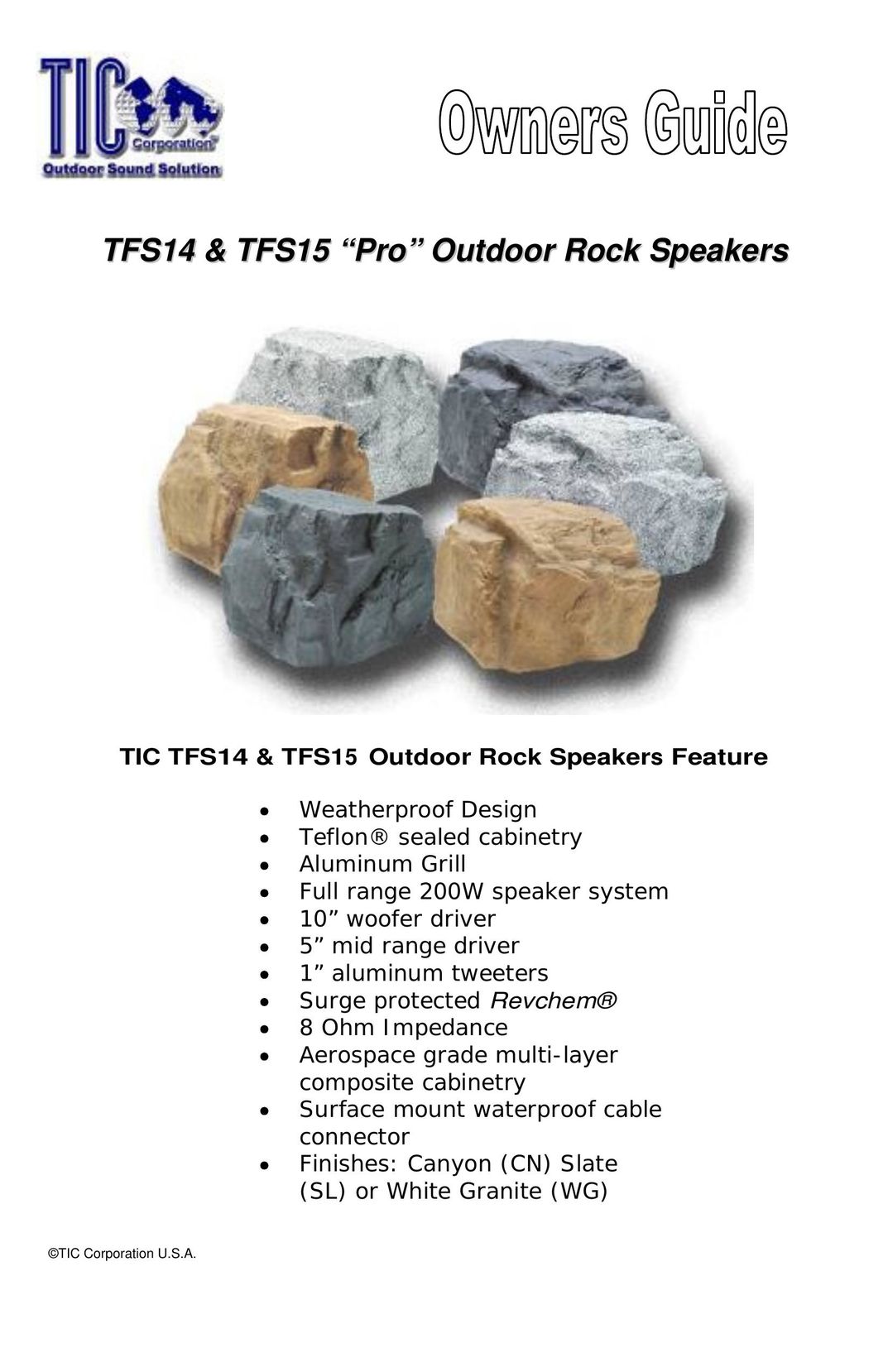 TIC TFS14 Speaker User Manual