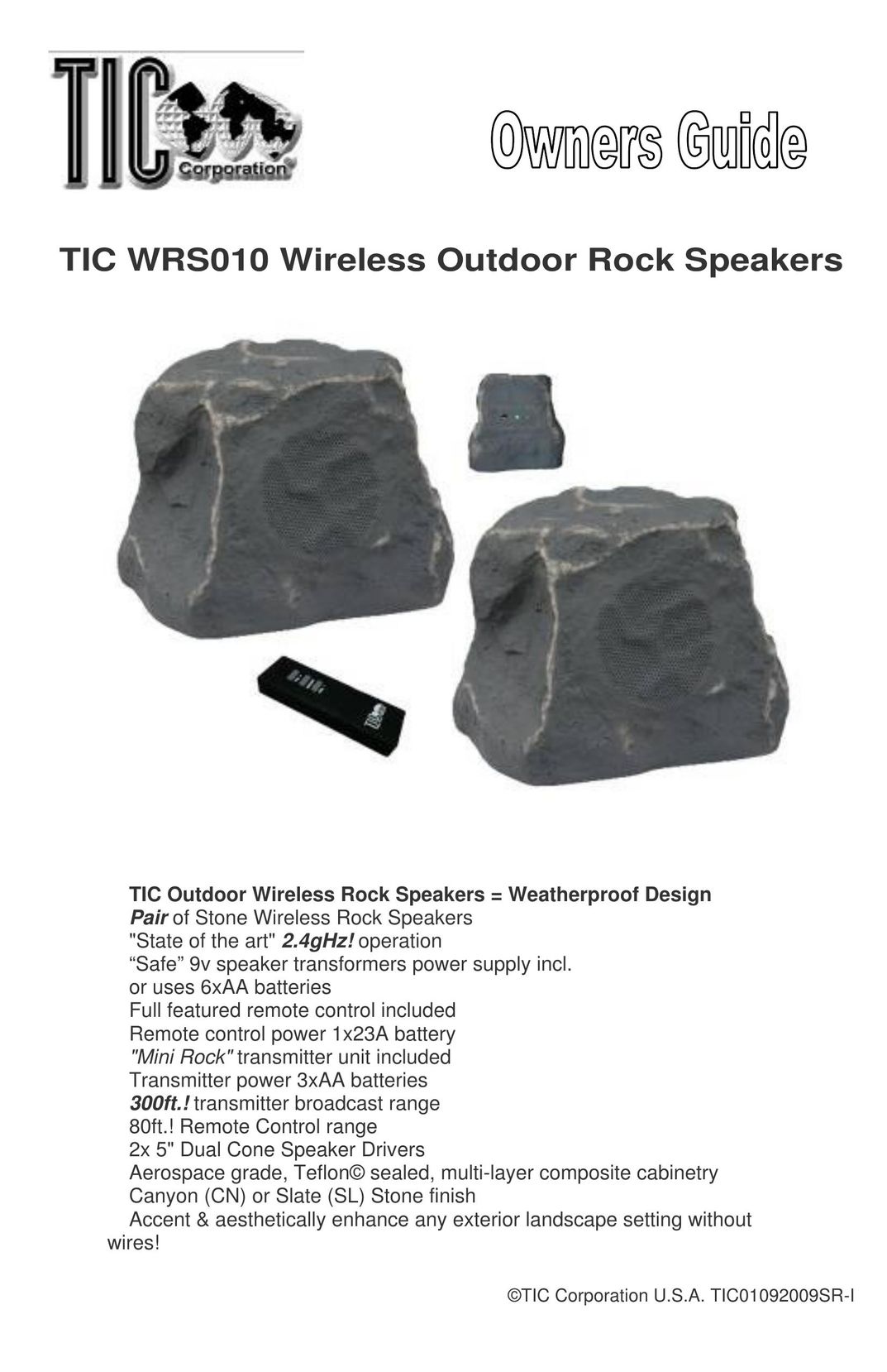 TIC WRS010 Speaker User Manual