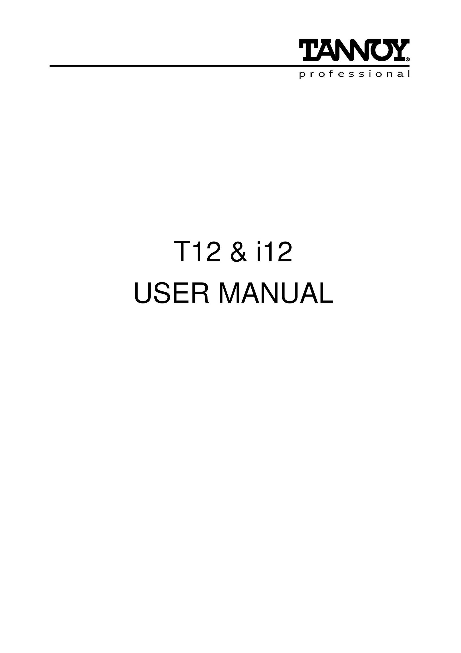 TOA Electronics T12 Speaker User Manual