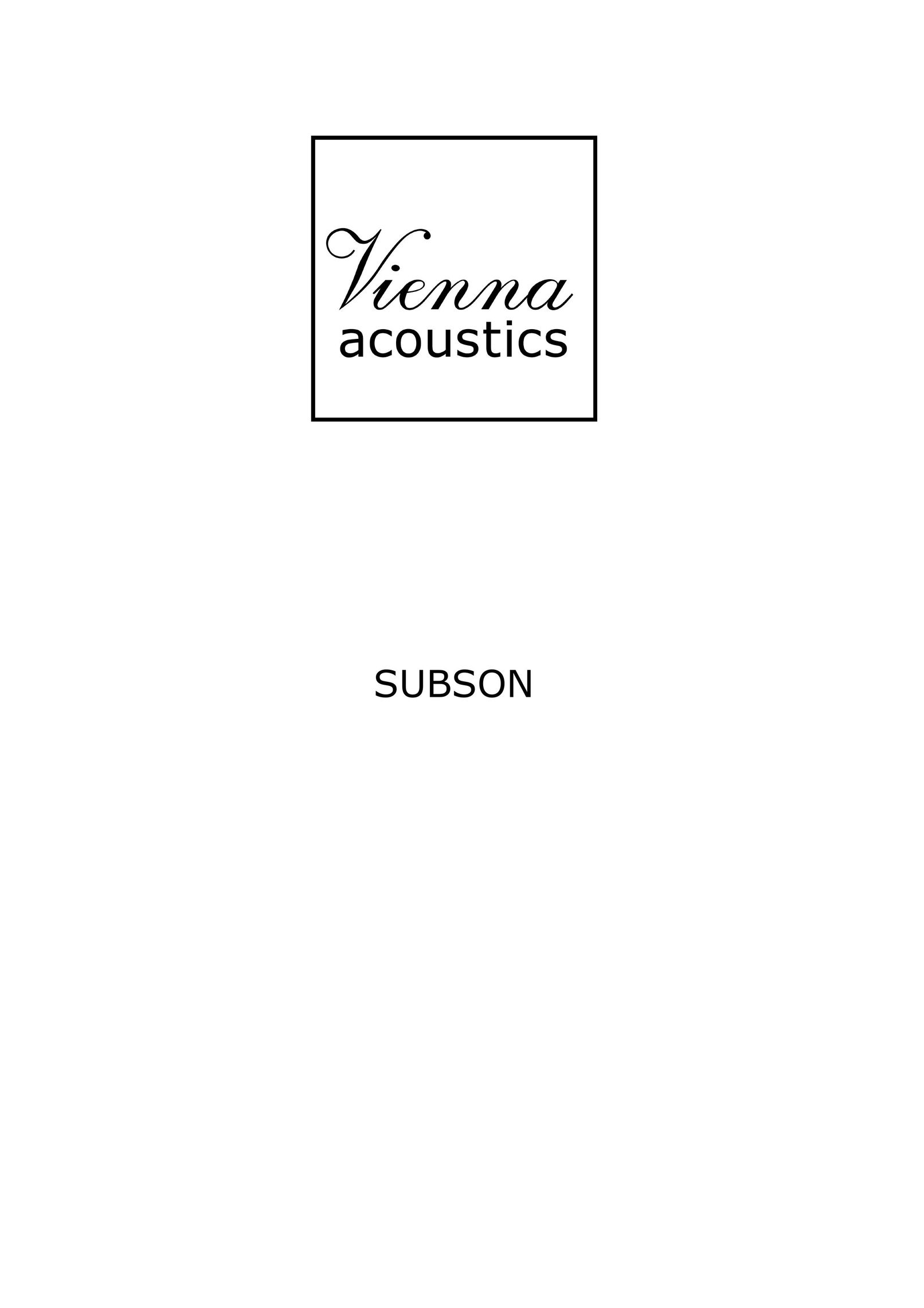 Vienna Acoustics Subson Speaker User Manual