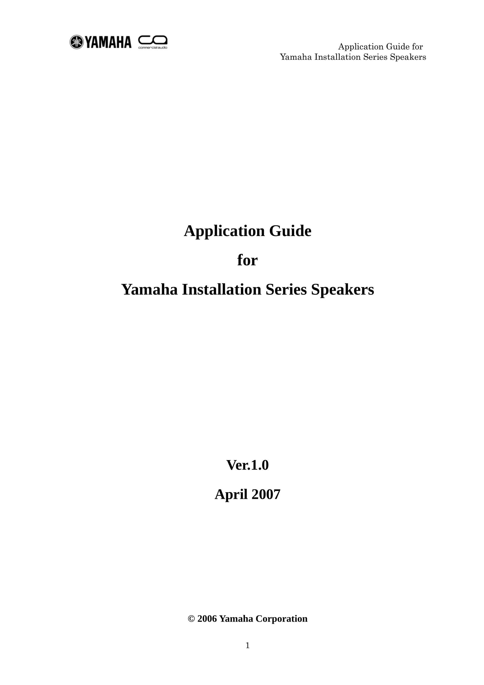 Yamaha IF2112 Speaker User Manual