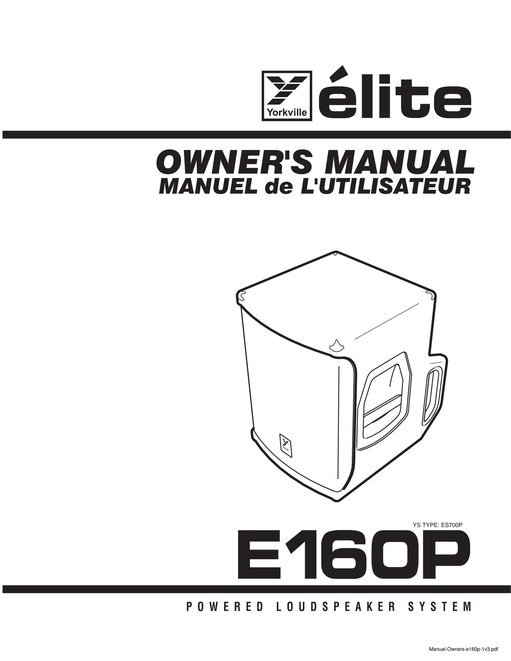 Yorkville Sound E160P Speaker User Manual