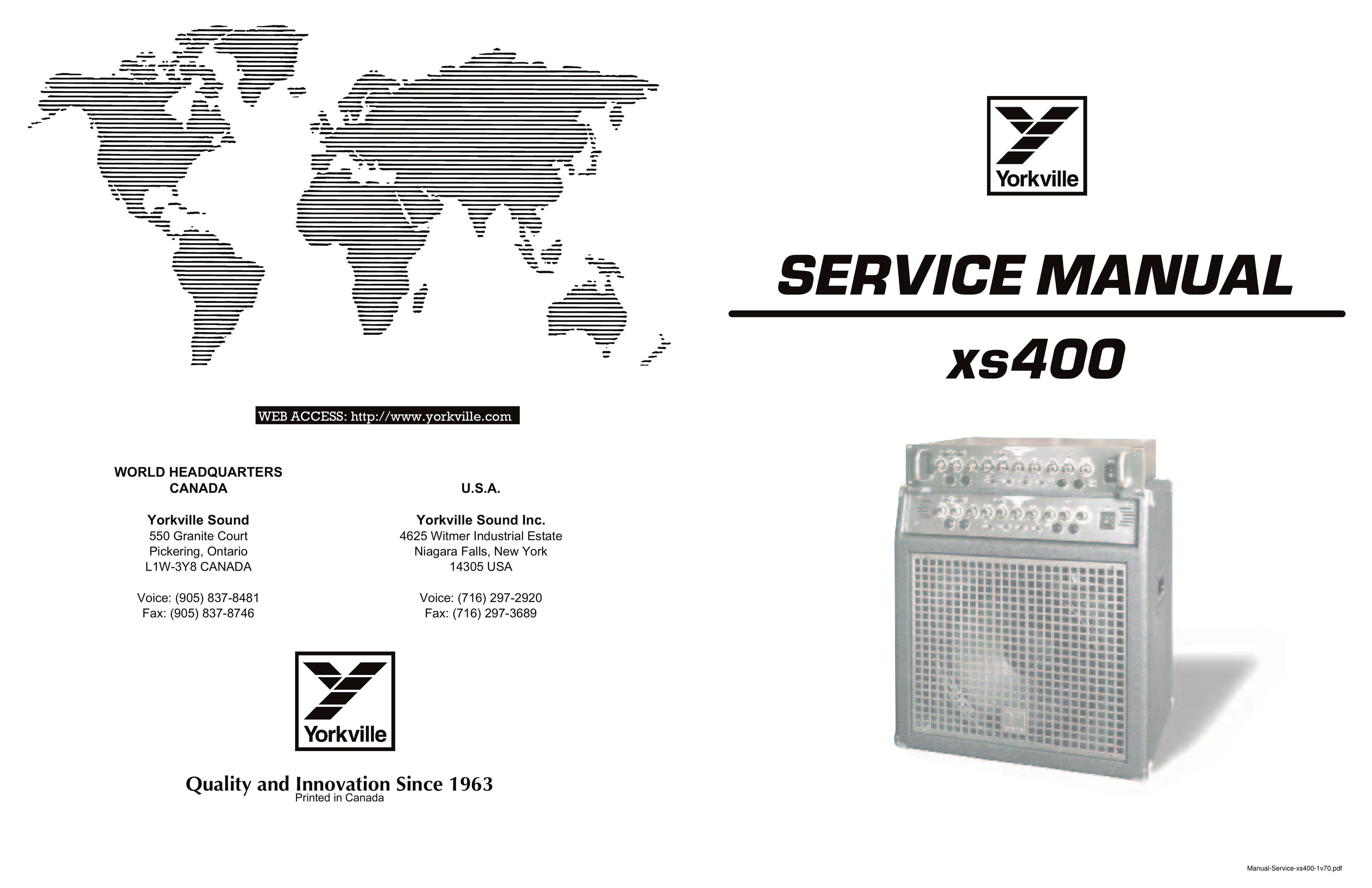 Yorkville Sound XS400 Speaker User Manual