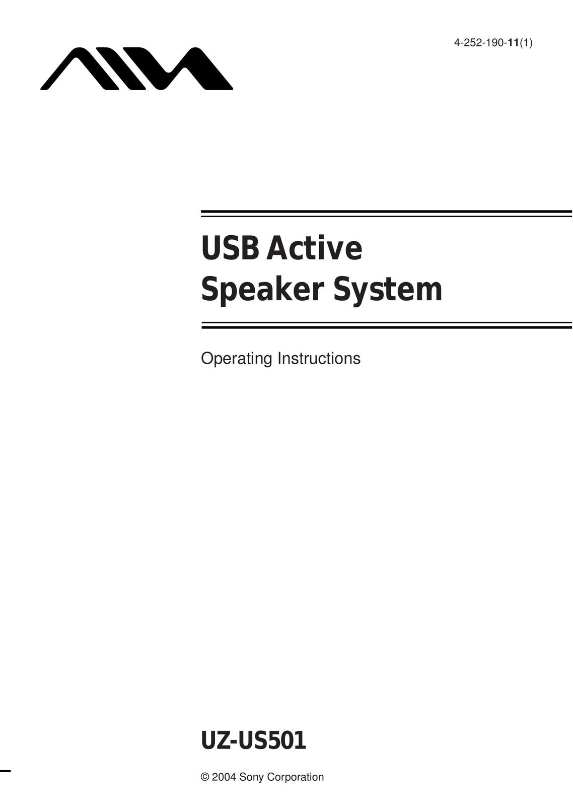 Aiwa UZ-US501 Speaker System User Manual