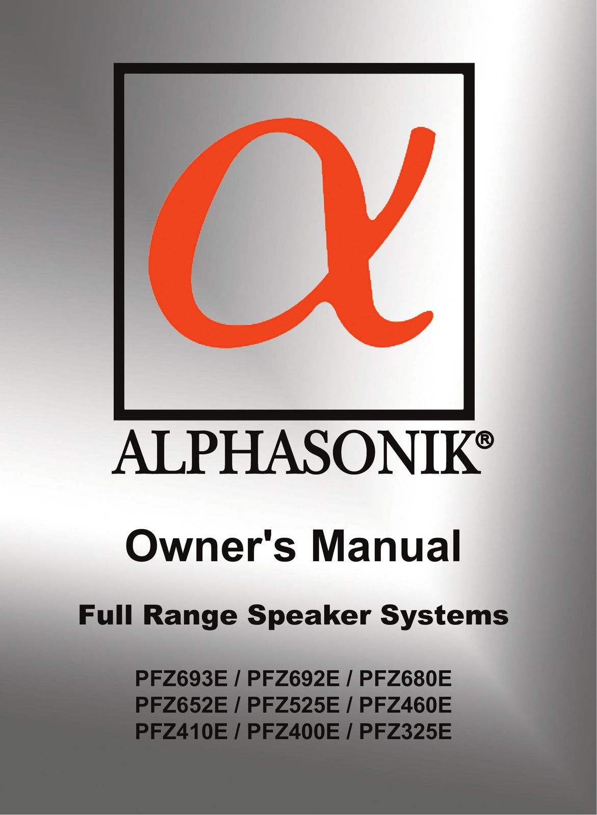 Alphasonik PFZ400E Speaker System User Manual