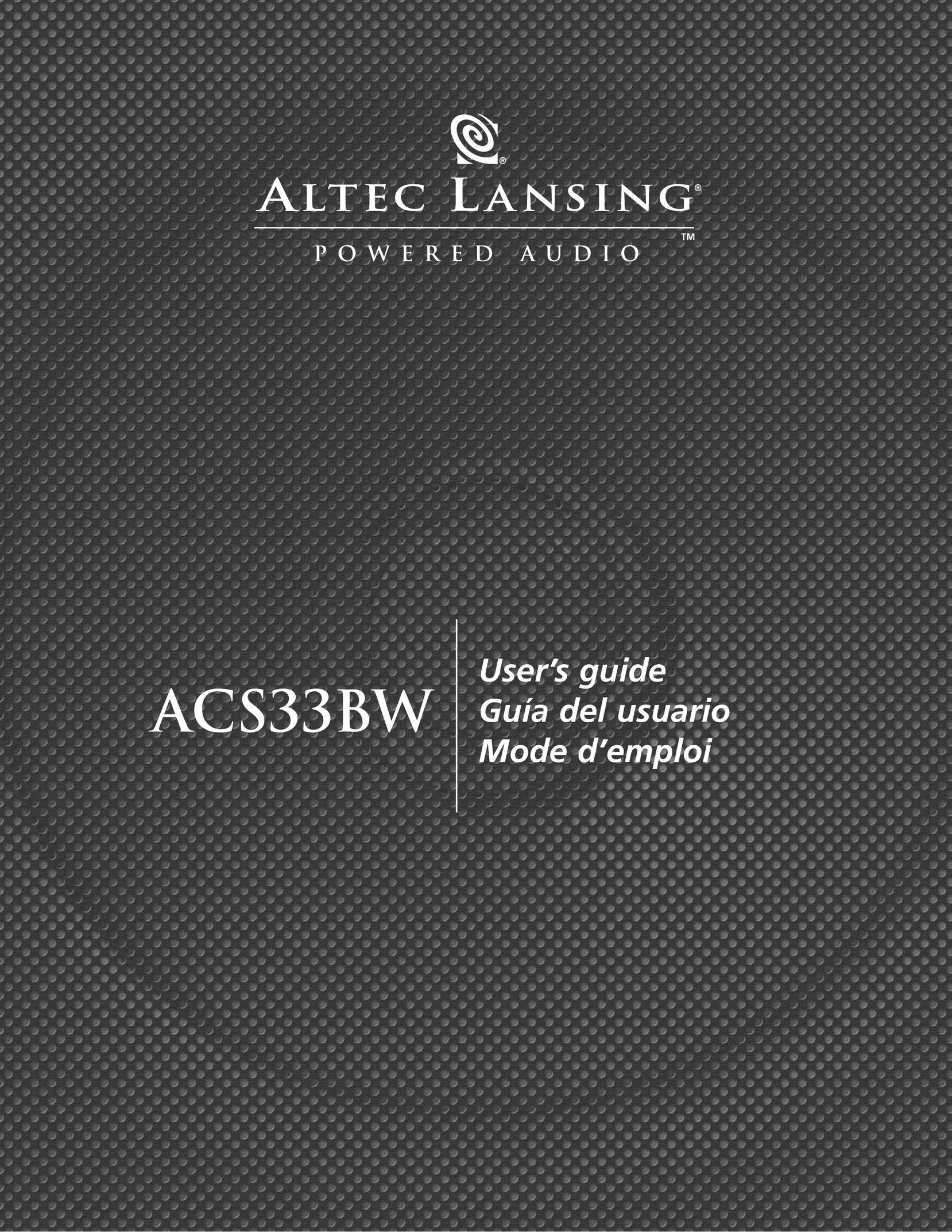 Altec Lansing ACS33BW Speaker System User Manual