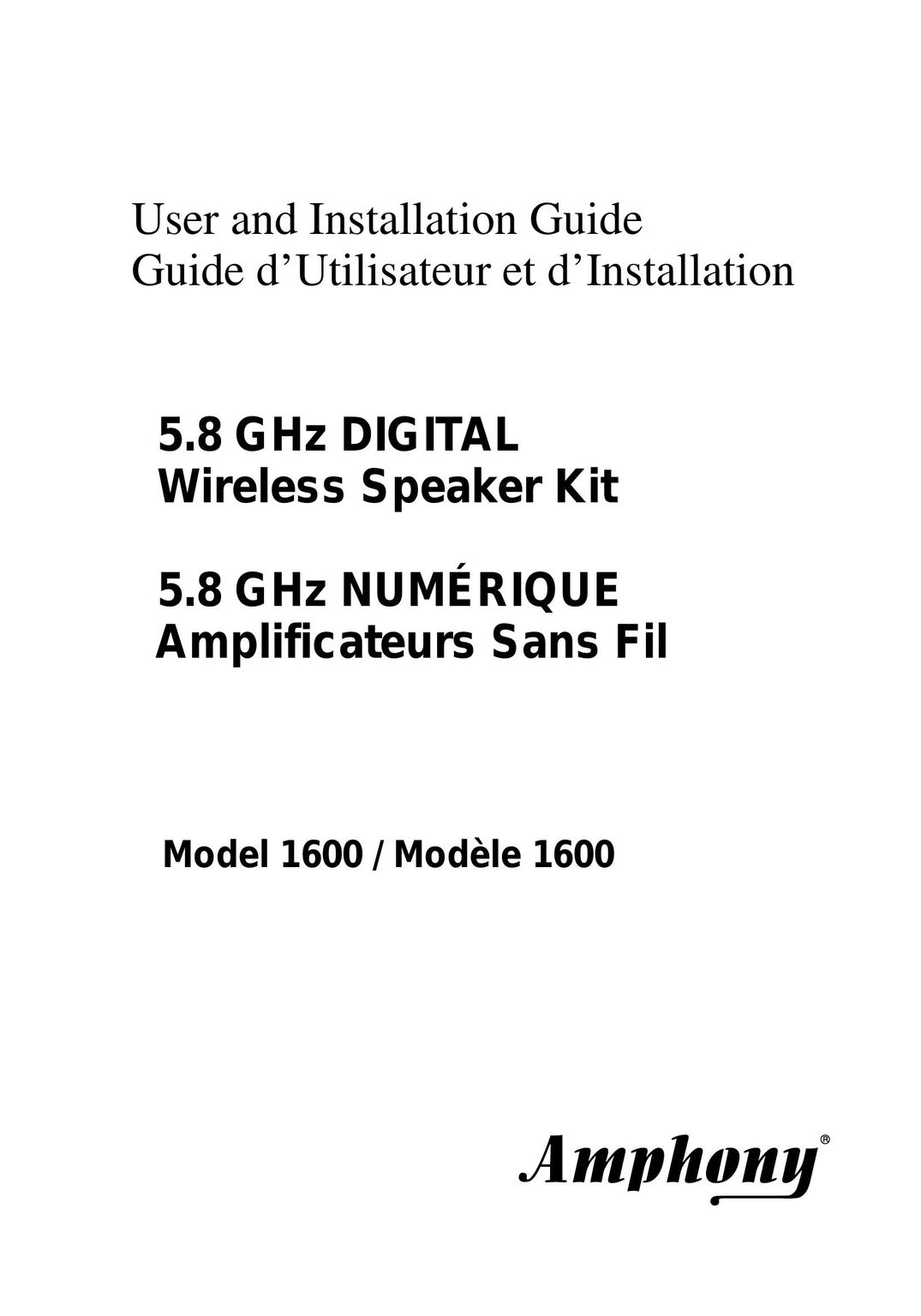 Amphony L1600 Speaker System User Manual