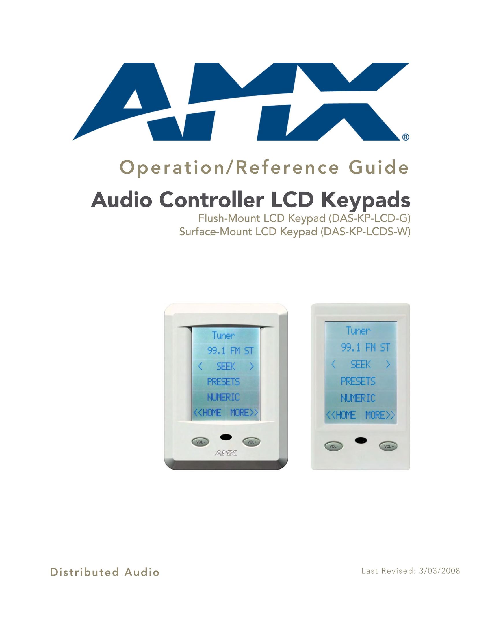 AMX DAS-KP-LCDS-W Speaker System User Manual