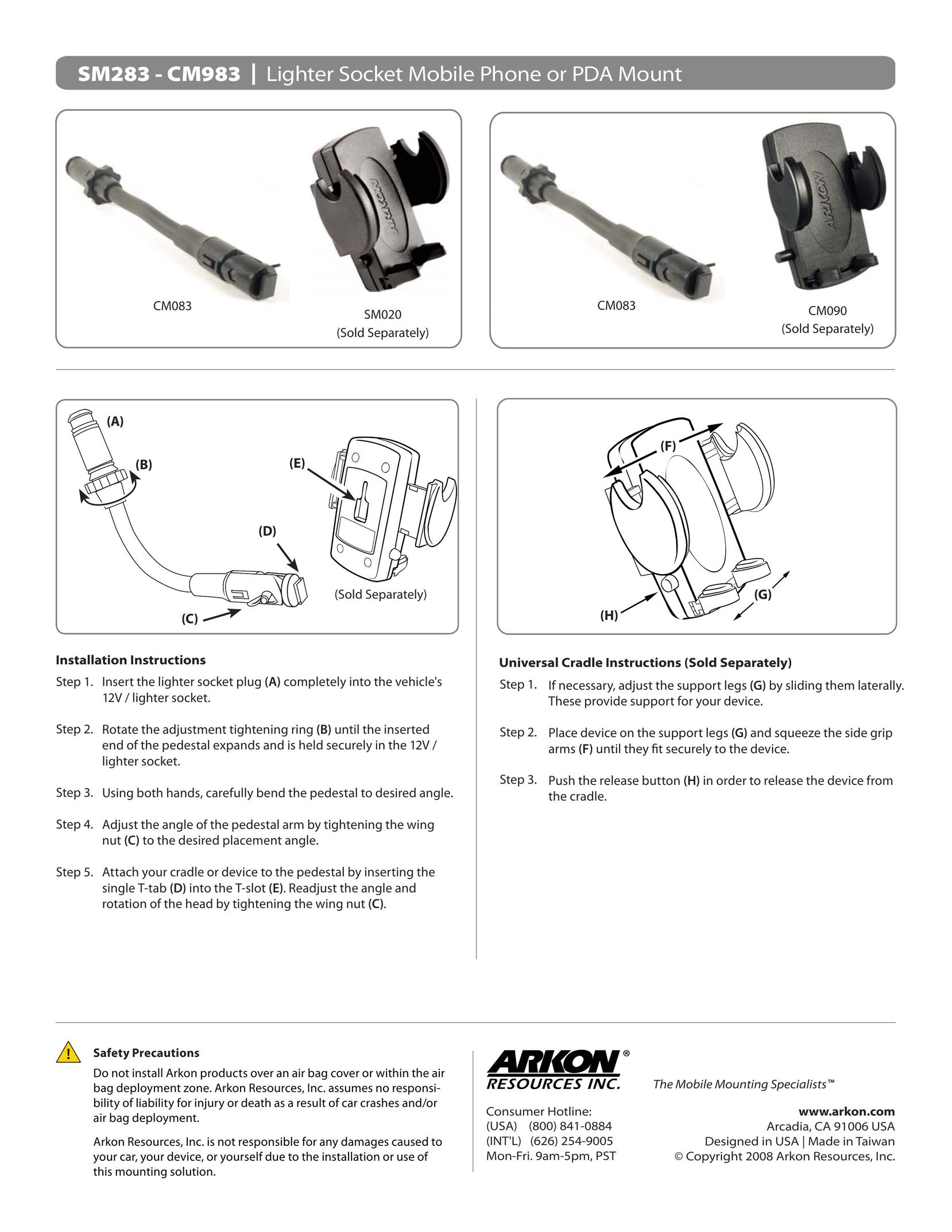 Arkon CM983 Speaker System User Manual