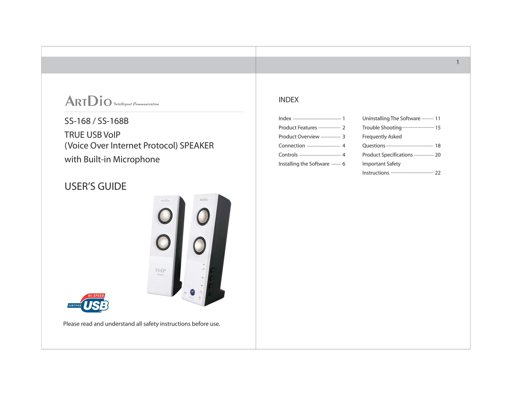 ArtDio SS-168 Speaker System User Manual