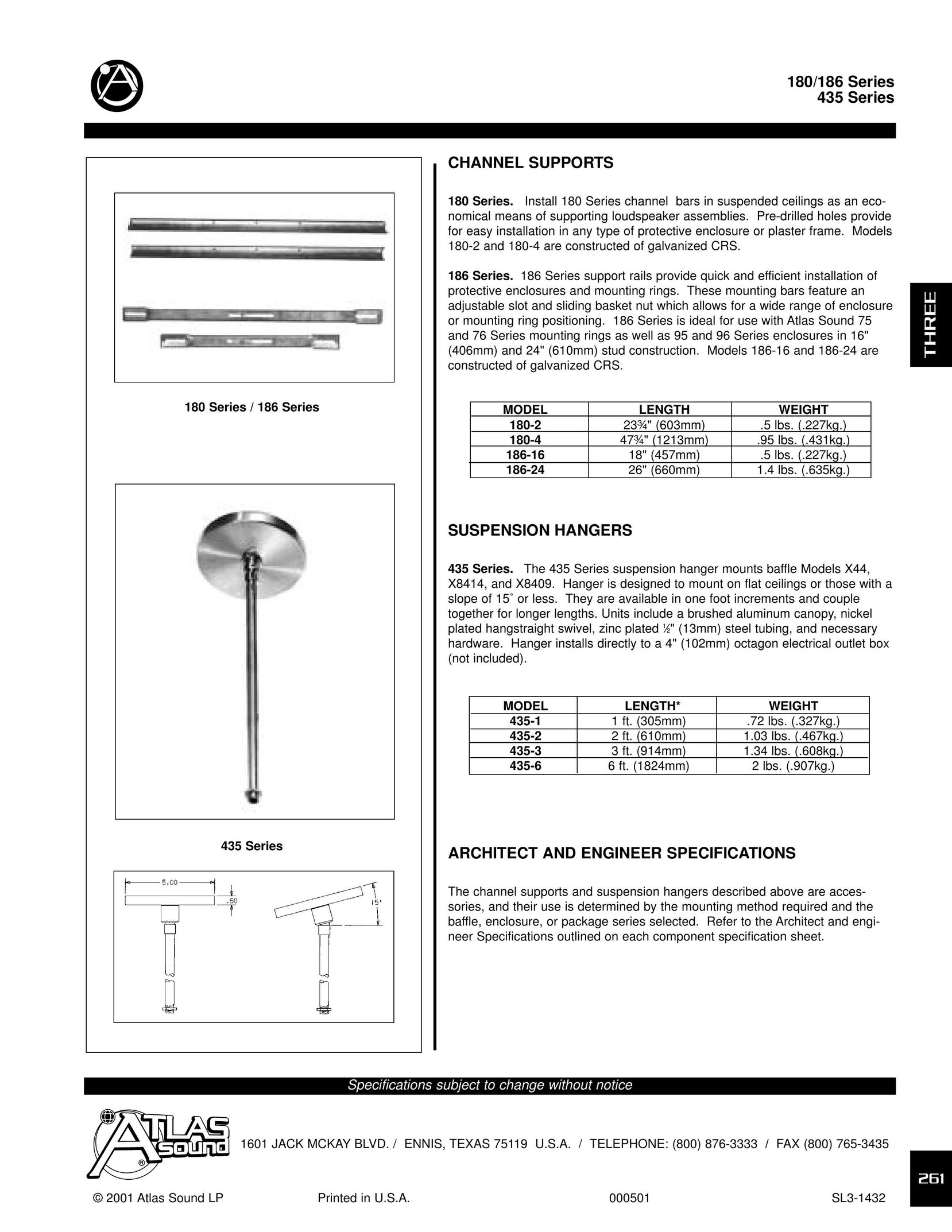 Atlas Sound 180-4 Speaker System User Manual