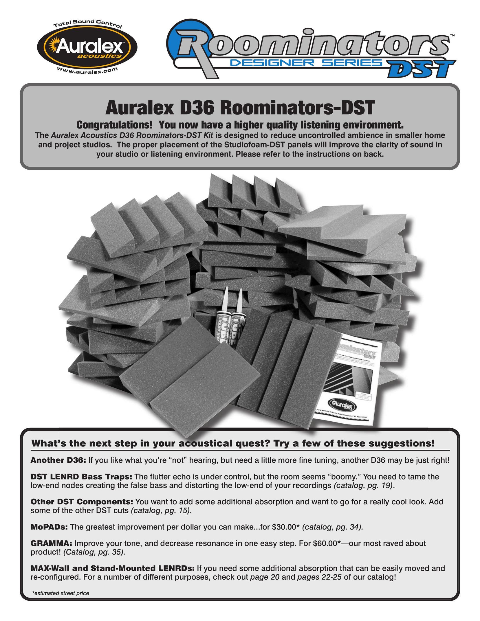 Auralex Acoustics D36 Speaker System User Manual