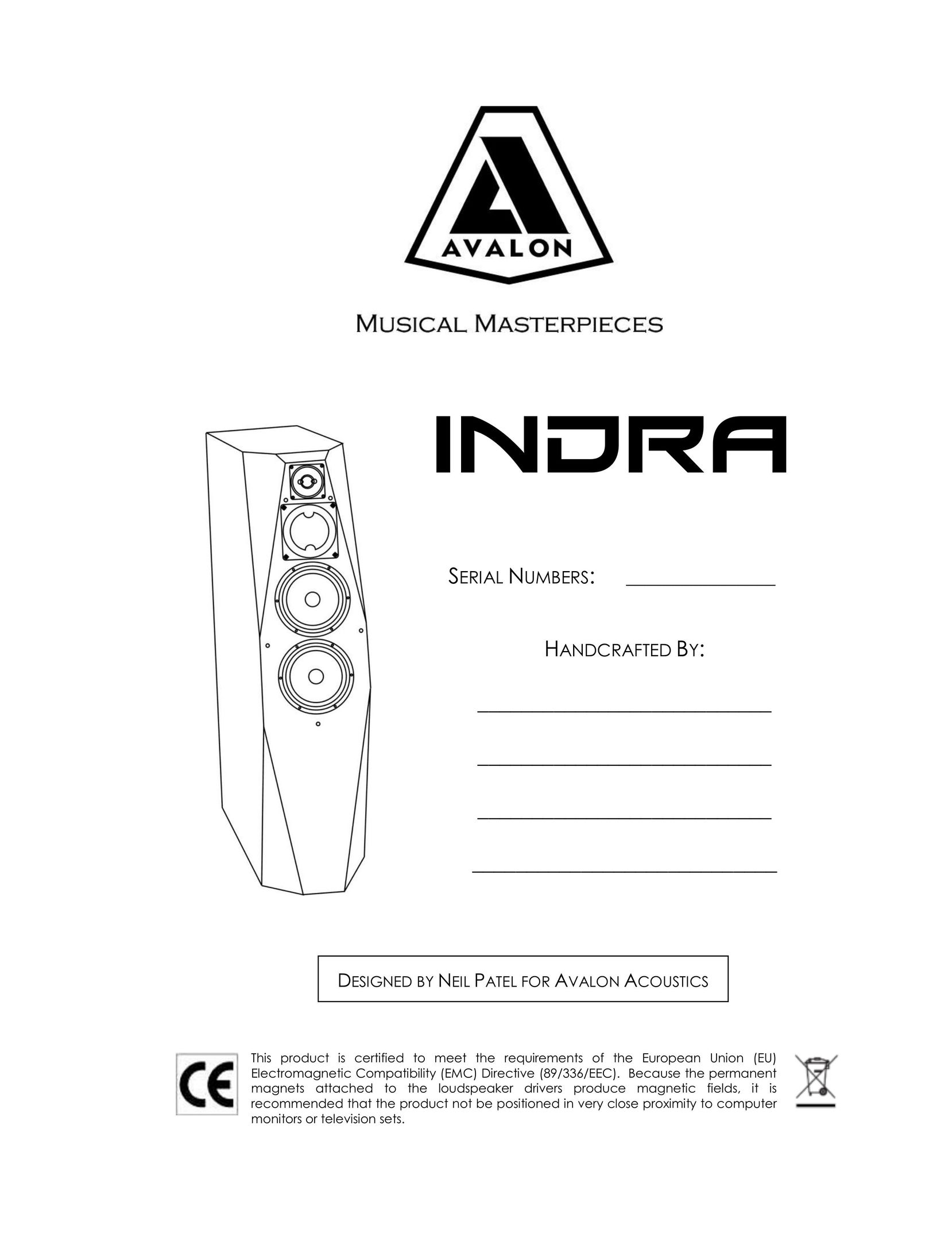Avalon Acoustics AVALON INDRA Speaker System User Manual