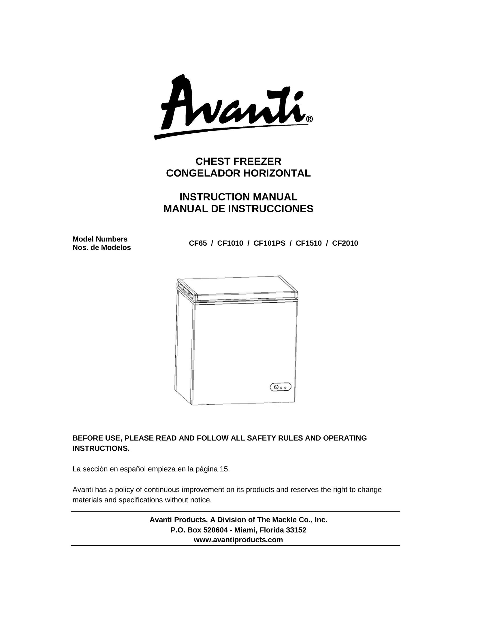 Avanti CF1010 Speaker System User Manual