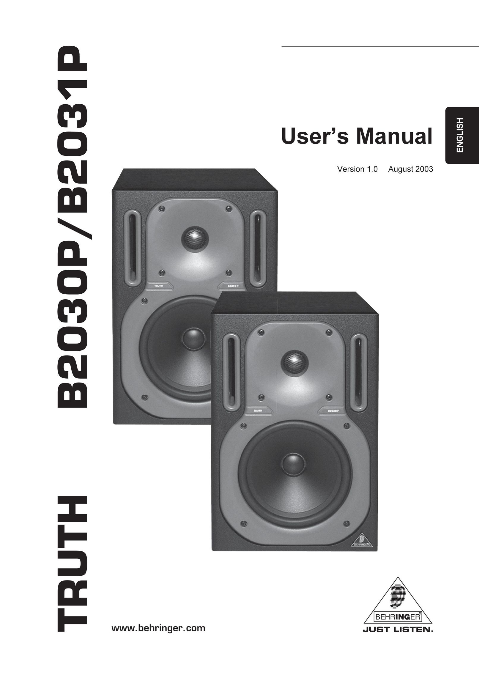 Behringer B2031P Speaker System User Manual
