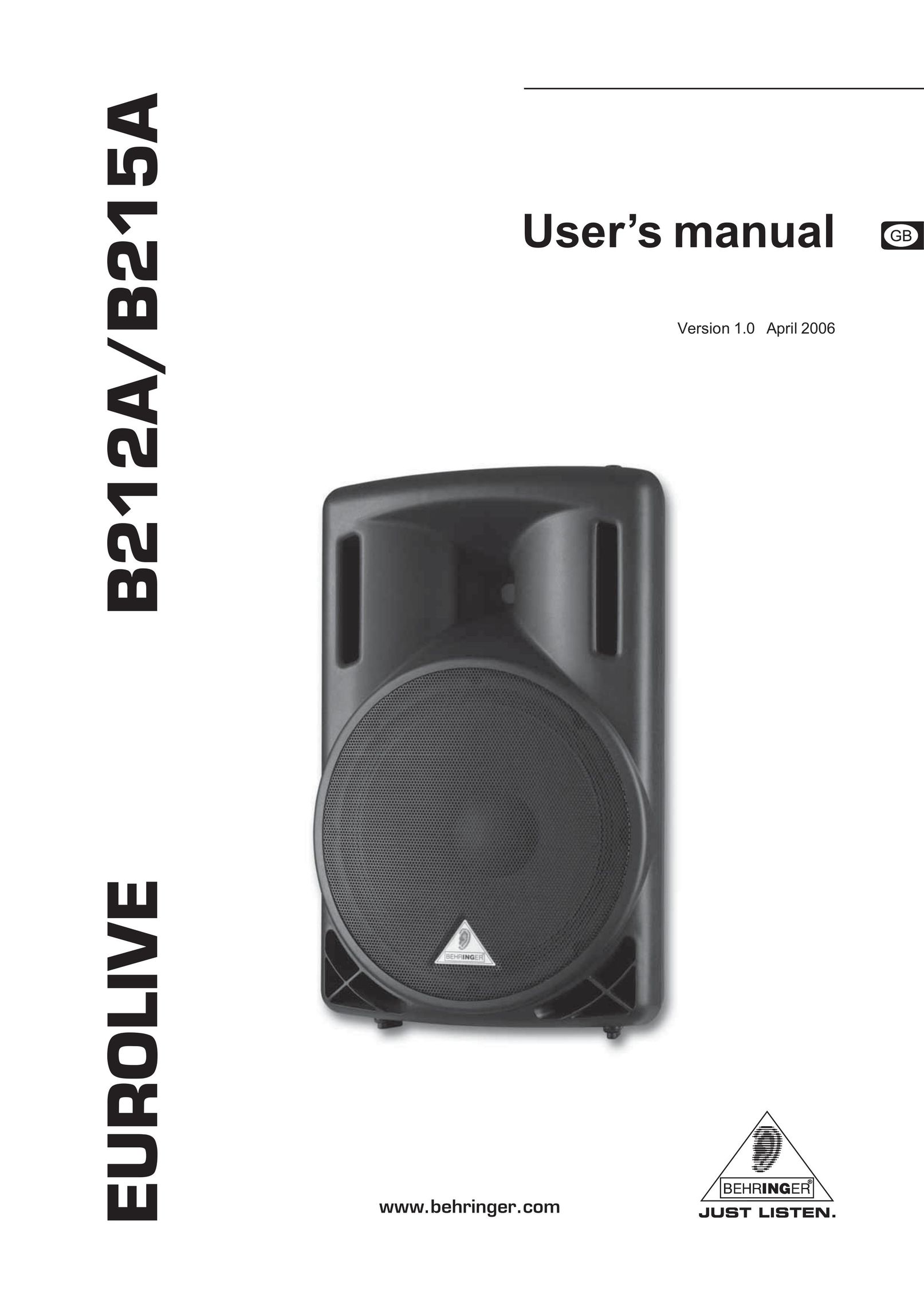 Behringer B212A Speaker System User Manual