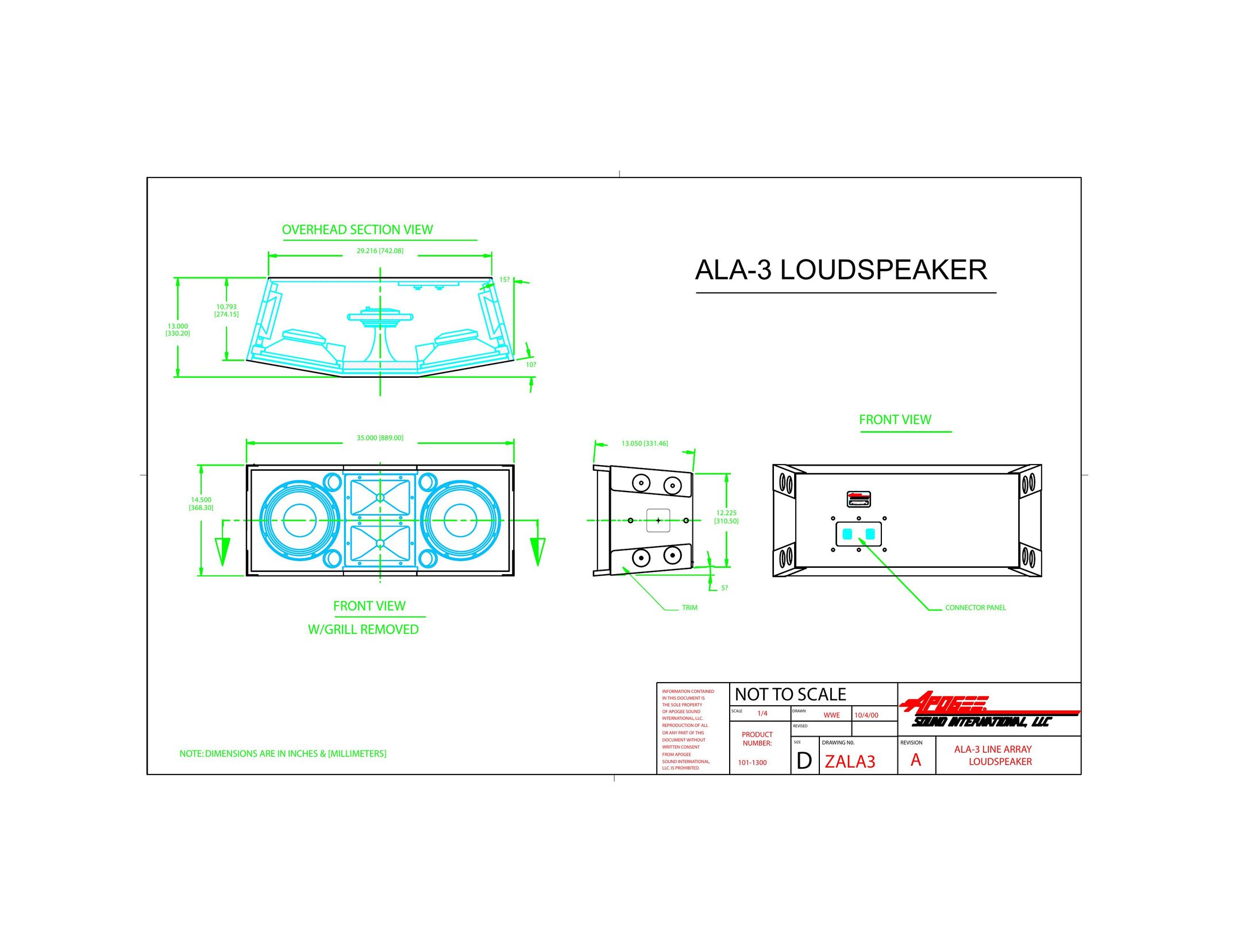 Bogen ALA-3 Speaker System User Manual