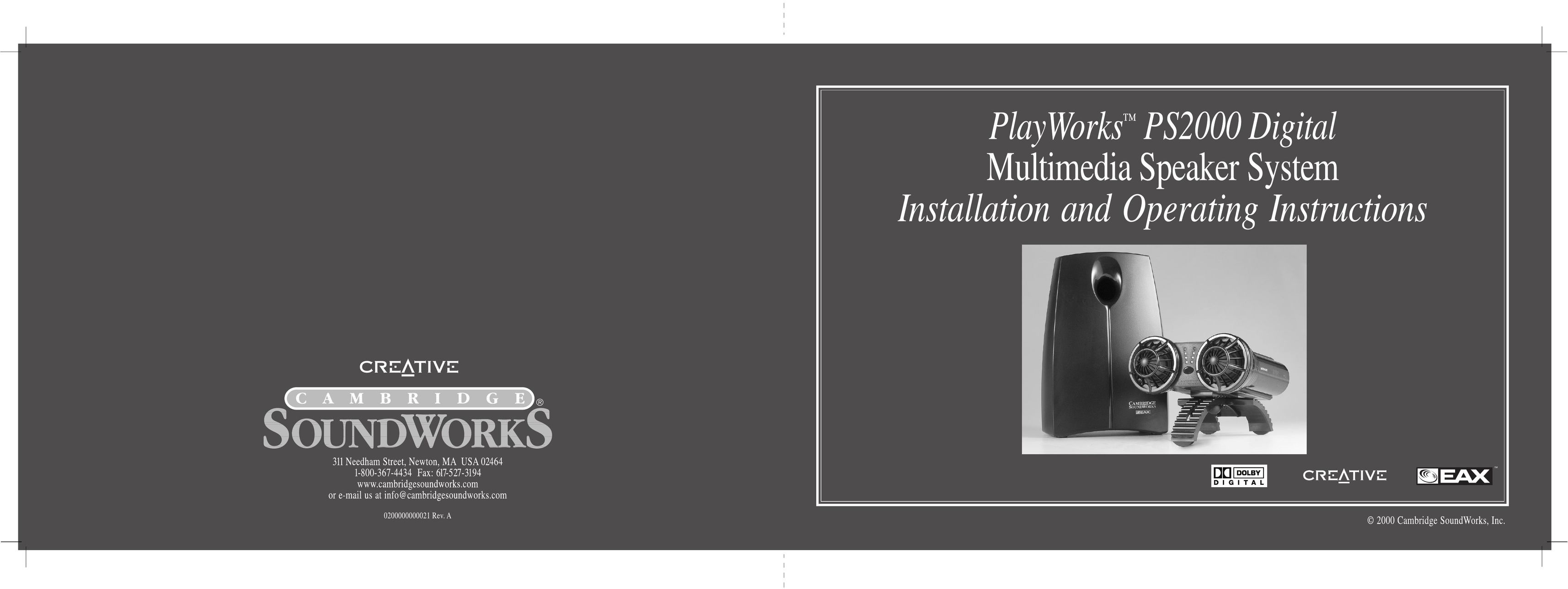 Cambridge SoundWorks PS2000 Speaker System User Manual