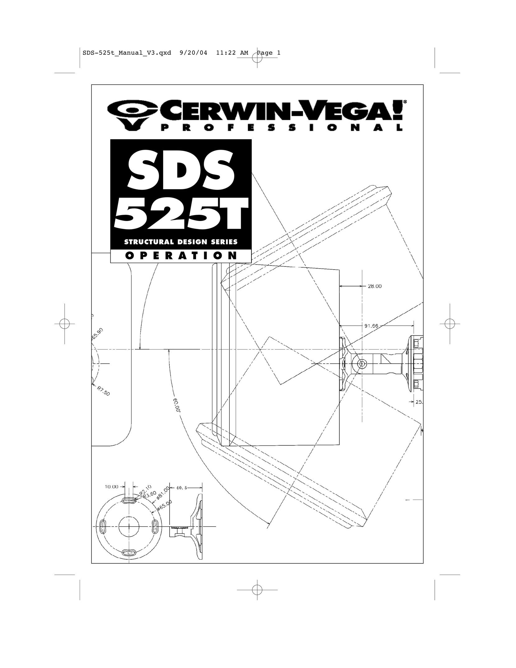 Cerwin-Vega SDS-525T Speaker System User Manual
