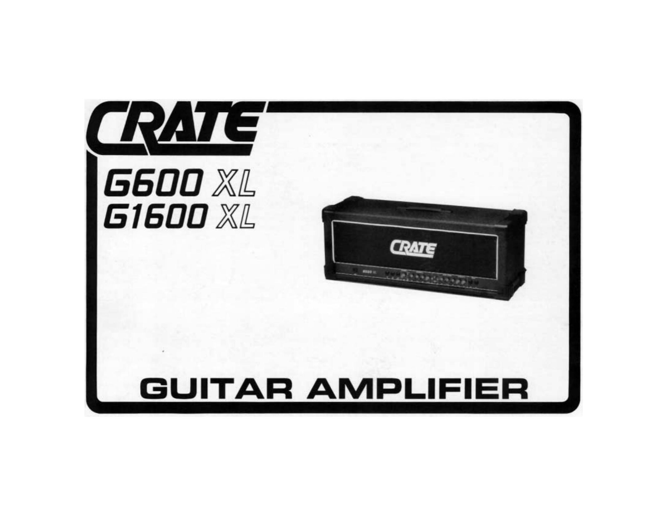 Crate Amplifiers G600XL Speaker System User Manual