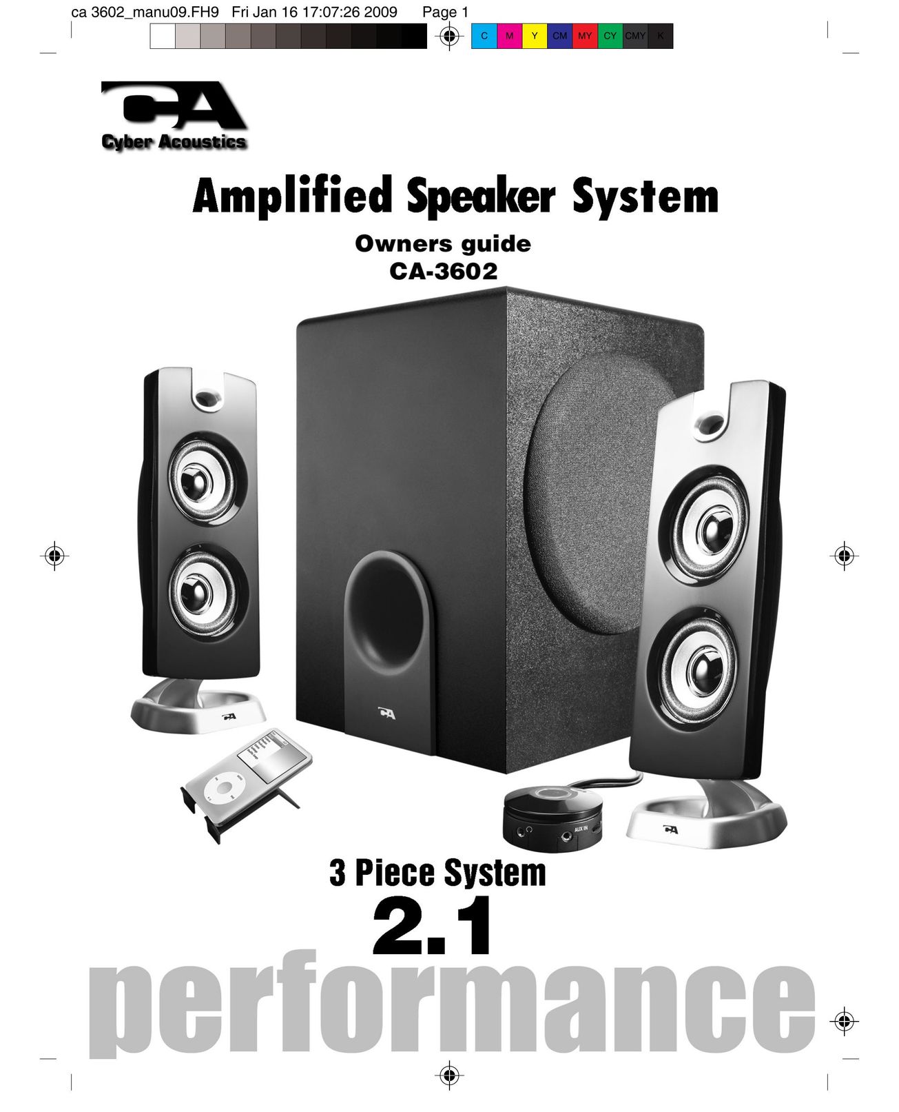 Cyber Acoustics CA-3602 Speaker System User Manual