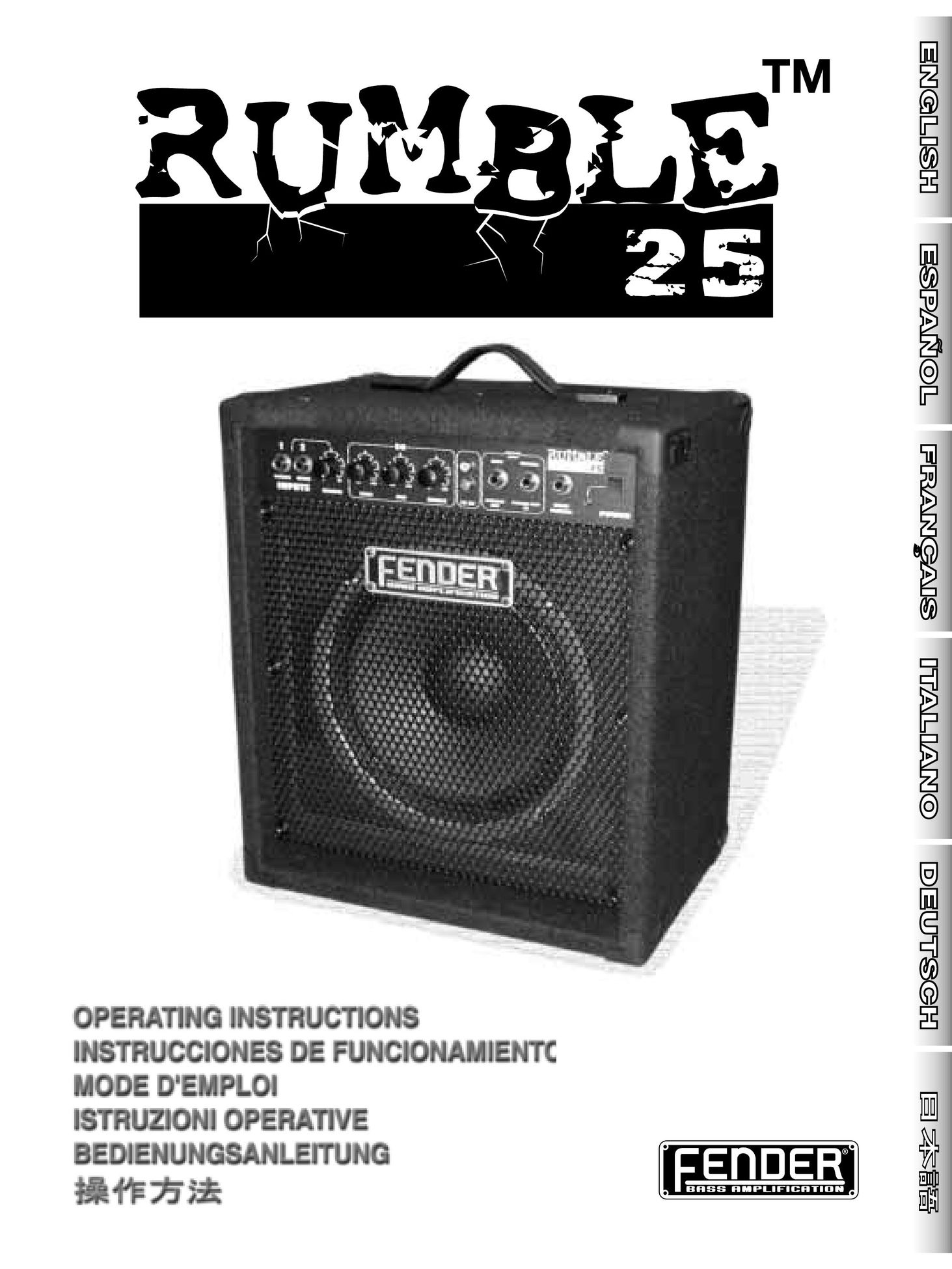 Fender 25 Speaker System User Manual