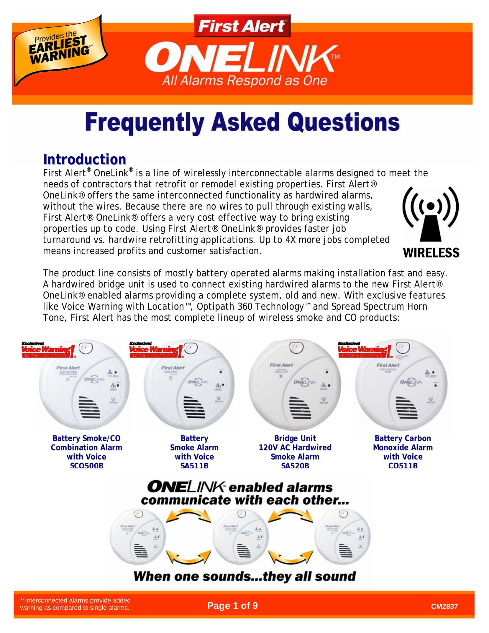 First Alert CM2837 Speaker System User Manual