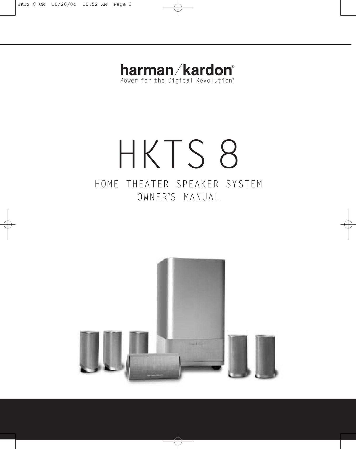 Harman-Kardon HKTS 8 Speaker System User Manual