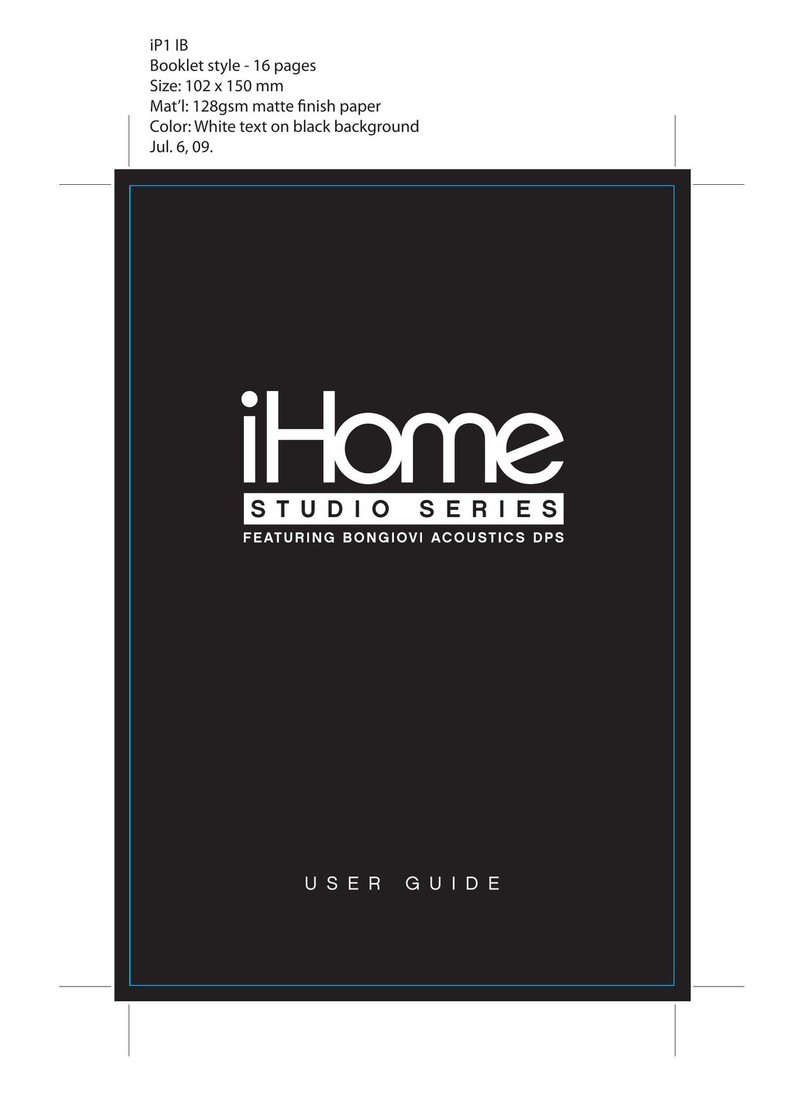 iHome Studio Series Speaker System User Manual